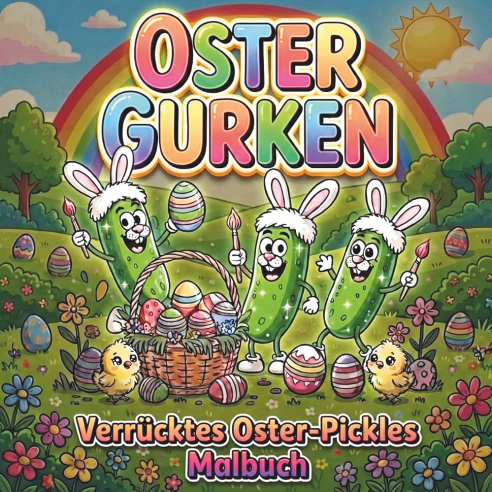 Verrückte Oster Gurken zum Ausmalen – Lustiges Oster-Malbuch mit 40 völlig absurden Gurken Ausmalbildern zu Ostern, Ostereiern und Hasen für gute Laune (Dill-ightful Pickle Books)