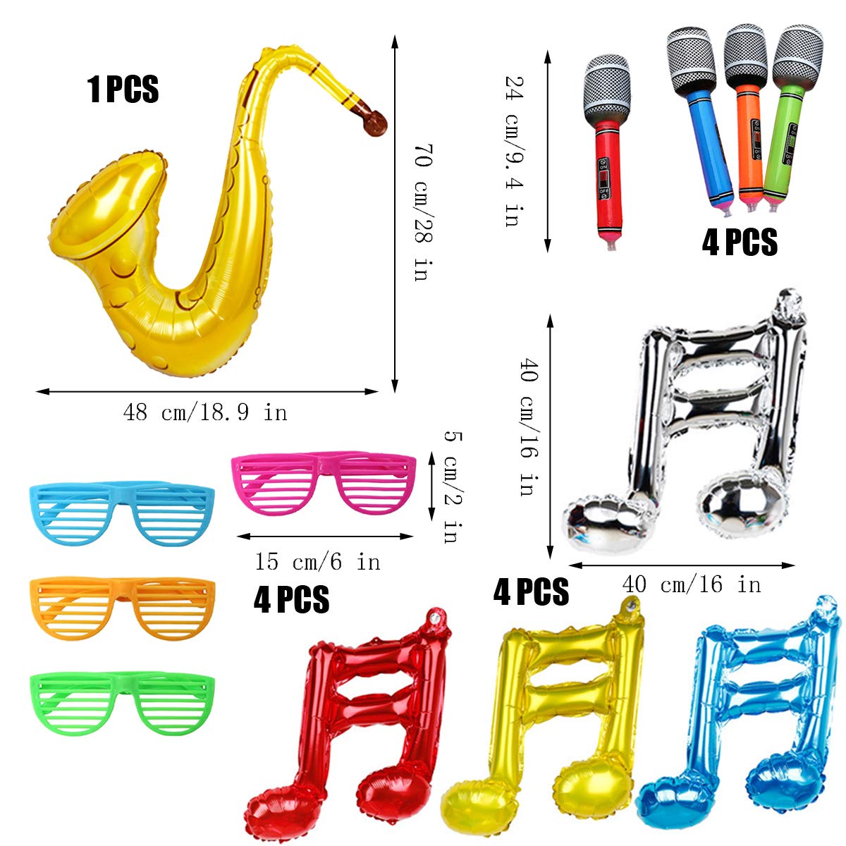 12 Pezzi Microfono Gonfiabile Per Festa Musica On - Foto 10