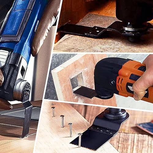 Miniatura 5 de Vearter Paquete de 100 hojas de sierra oscilantes, hojas de herramientas oscilantes con papel de lija, cuchillas multiherramienta de carburo para