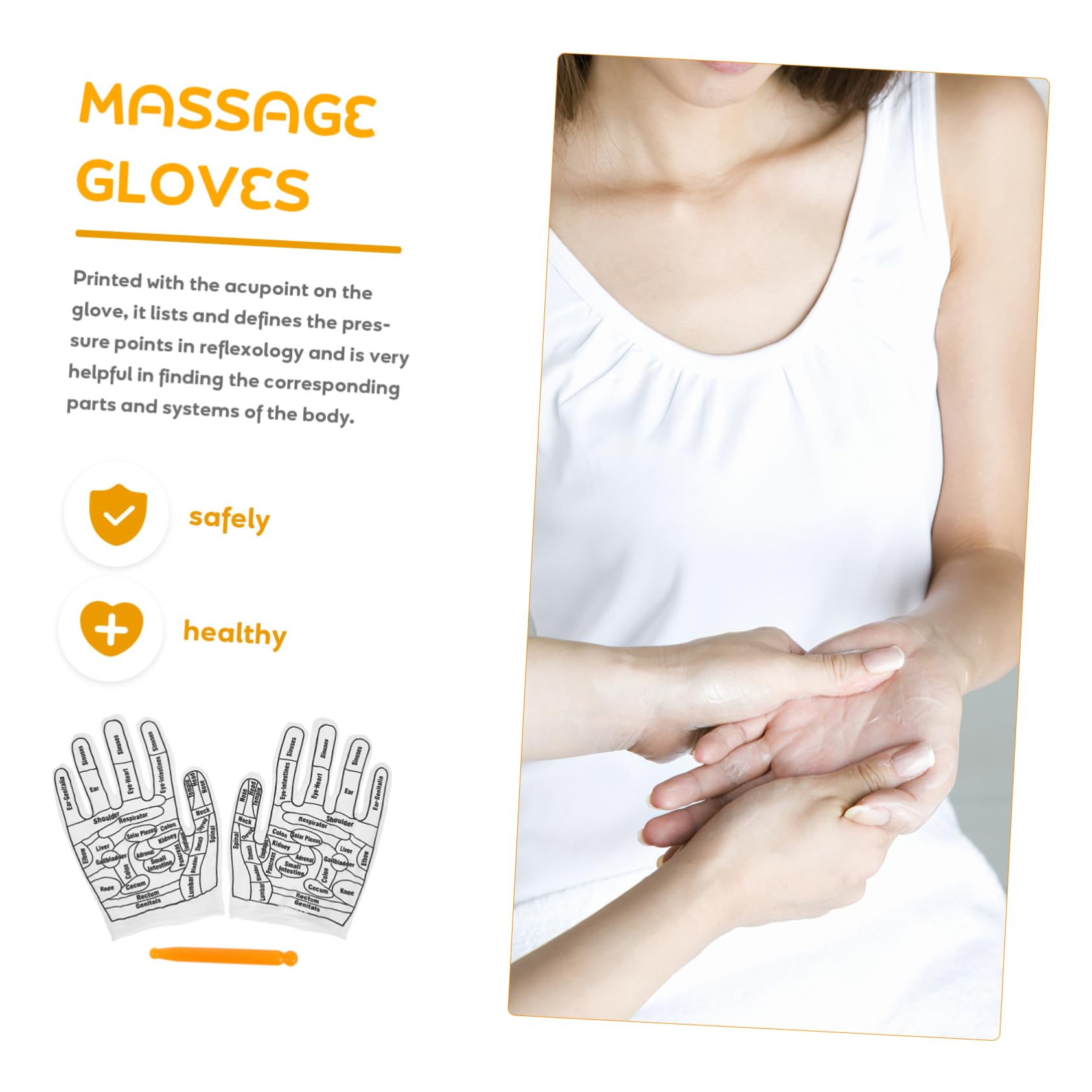 Healvian 5 Sets Akupressur Reflexzonenmassage Handschuhe Hand Mit Akupunkturpunkt Werkzeuge Für Home Reise