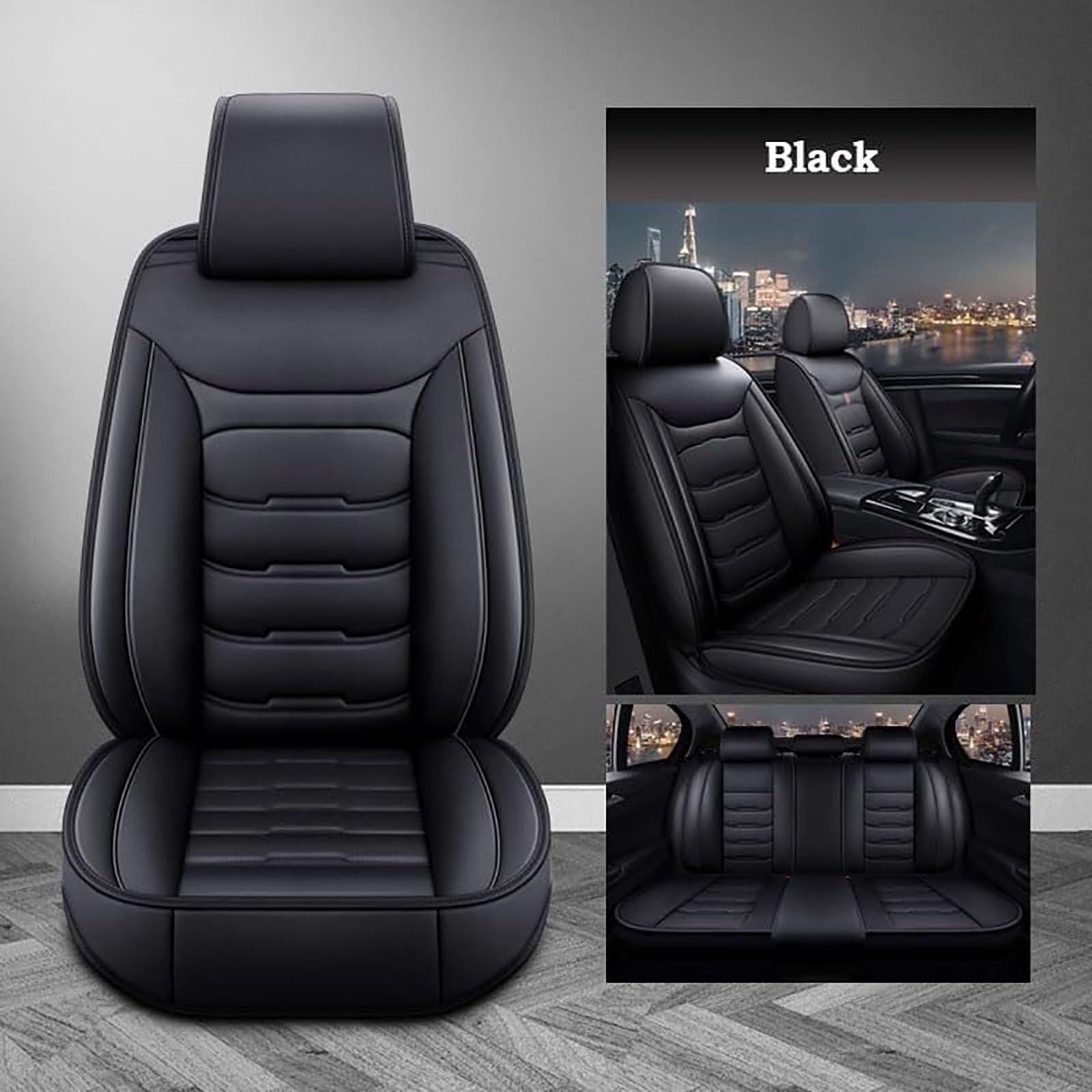Coprisedili Auto per Toyota Hilux 2017-2025,Coprisedili Anteriori e Posteriori 5 Posti,Antiscivolo e Impermeabili,per la Maggior parte Delle Auto,Black