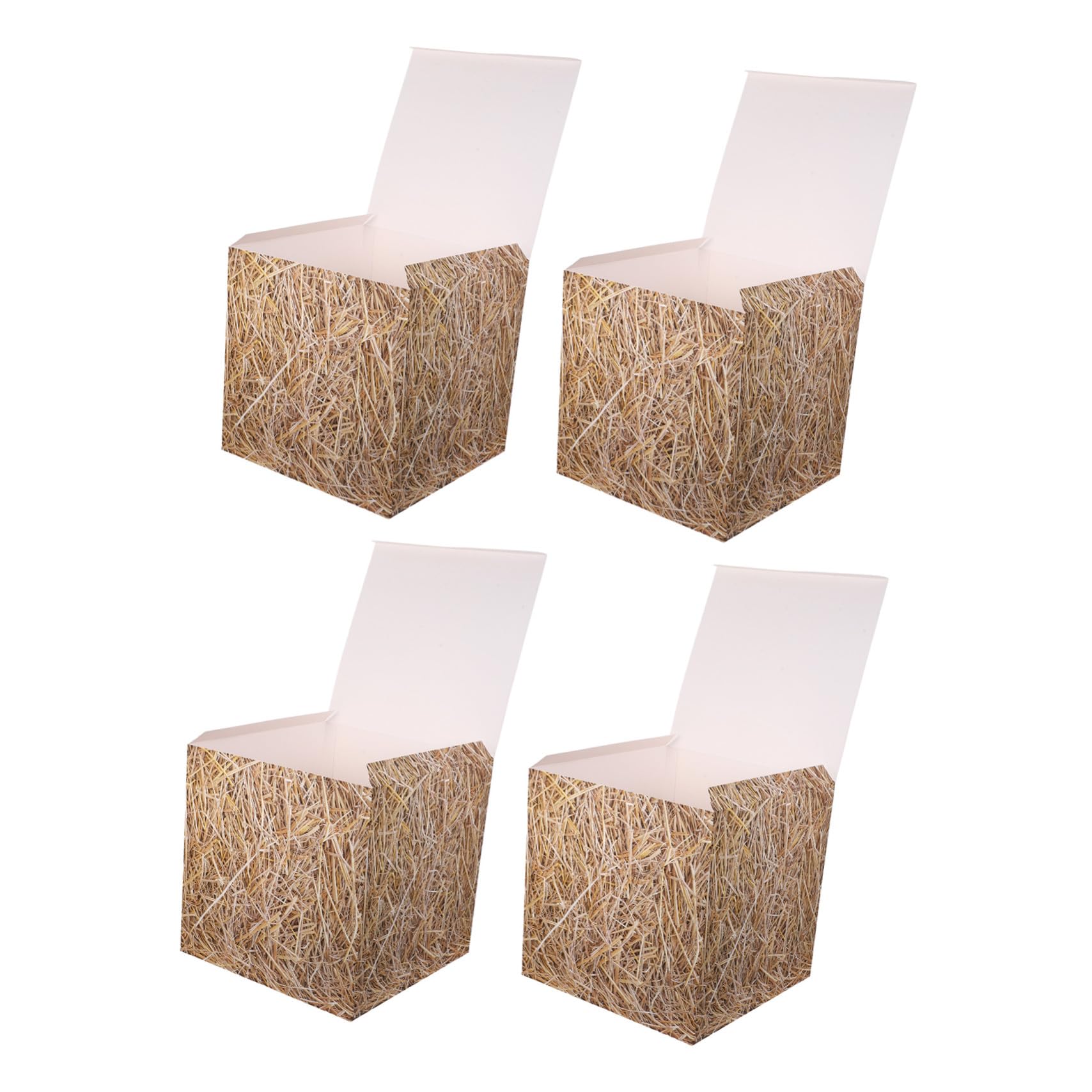 Boîtes forme foin MAGICLULU pour décoration de fête country et accessoires western - 4 pièces