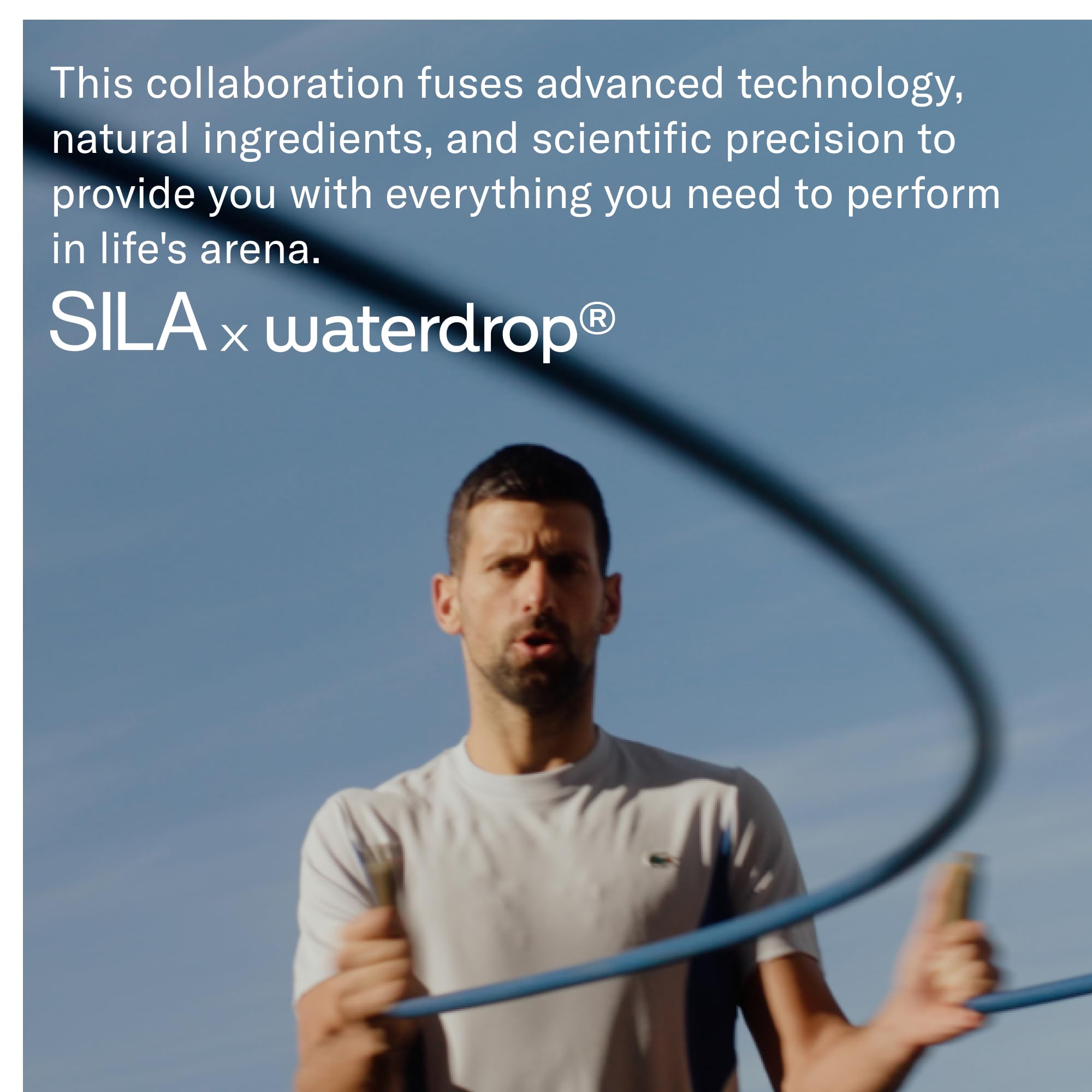 waterdrop® x SILA, Novak Djokovic - bevanda sportiva, elettroliti e vitamine, bevanda elettrolitica senza zucchero, rapida idratazione, 36 porzioni di polvere elettrolitica, 18 litri