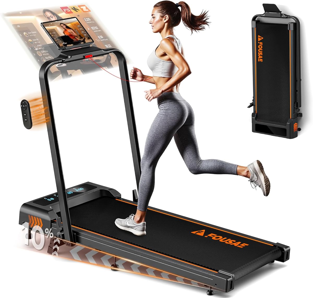 Walking Pad Treadmill with 9% Incline, 4-in-1 6.2MPH Treadmill for Home with Full Screen LED Display, 2.5HP Brushless Motor, 330 LB Weight Capacity, 12 HIIT Programs, Magnetic Remote Control