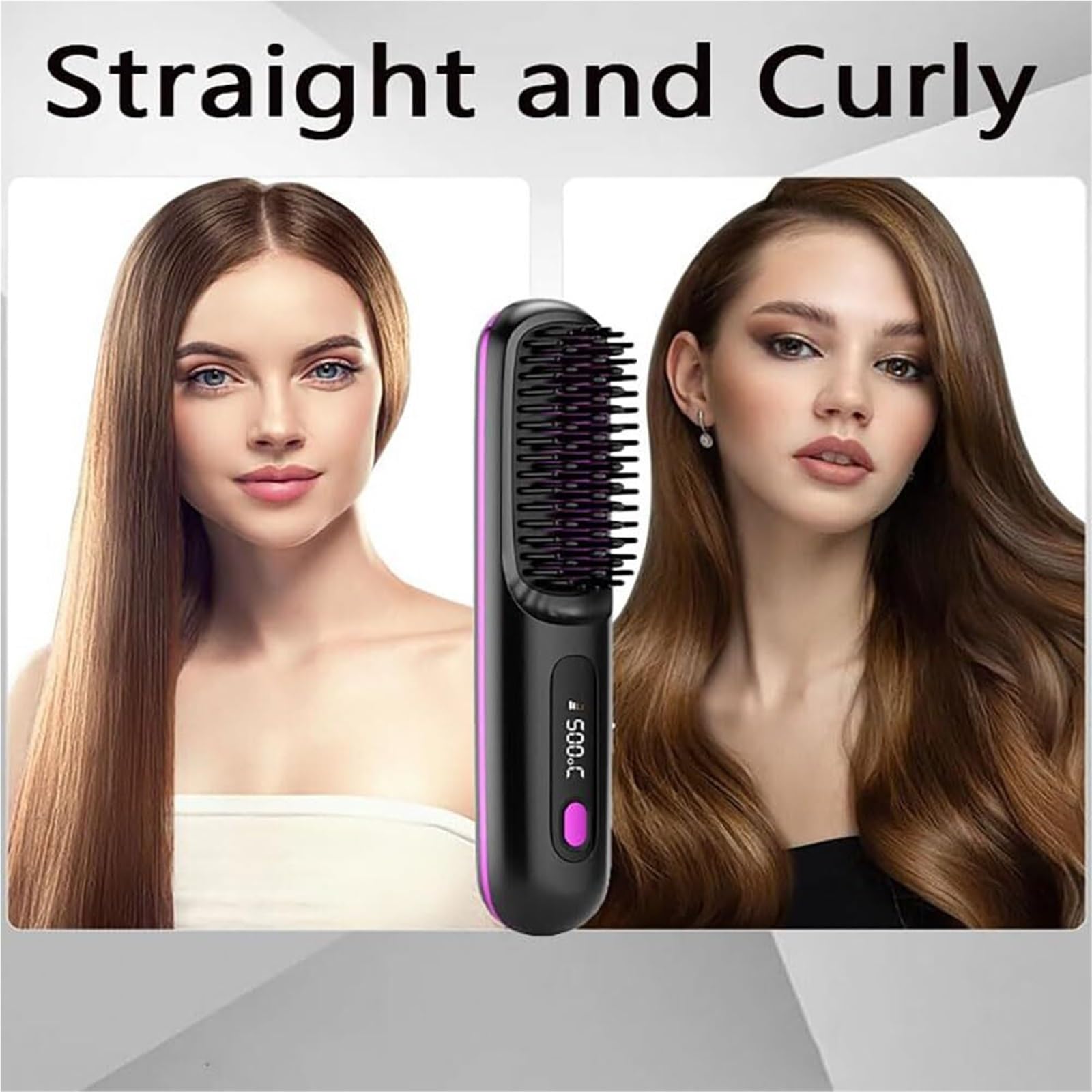 Bellabrush termiczna szczotka bezprzewodowa prostownica do włosów przenośna gorąca szczotka prostownica do włosów przenośna szczotka jonowa Bellabrush Pro do wszystkich rodzajów włosówCzarna