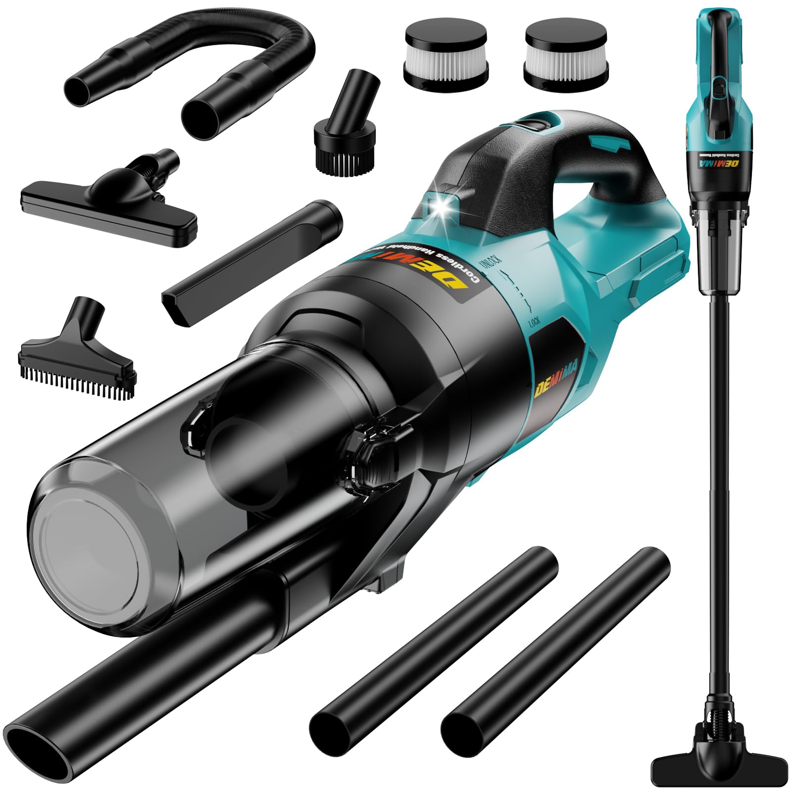 Cordless Vacuum Cleaner for Makita 18V Battery, 6 in 1 Handheld Electric Vacuum Cleaner with HEPA Filter and LED Light, 46 CFM Portable Hand Vacuum for Floor, Carpet, Car (Battery Not Included)-image-40