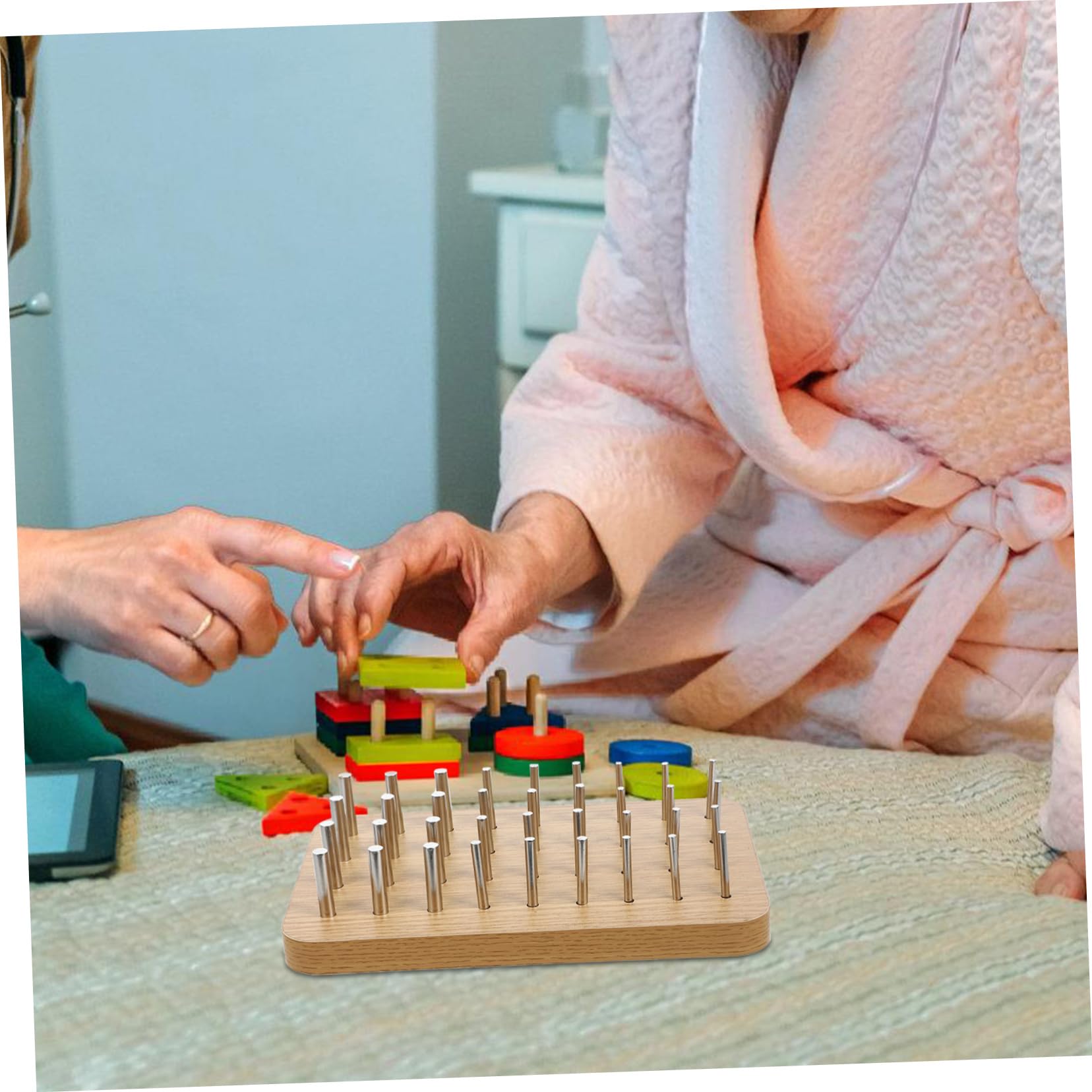 Finger Rehabilitation Tool Holz Steckbrett Für Effektive Handrehabilitation Und Verbesserung Der Feinmotorik Für Ergotherapie Und Senioren