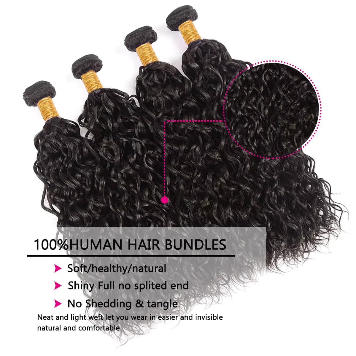 Water Wave Human Hair Bundles 28 30 32 Inch 100% Unprocessed Brazilian Virgin Wet and Wavy Bundles Hair Extensions Curly Wave Bundle Natural Color - Image 2