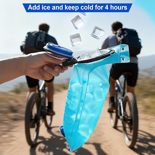 Miniatura 7 de MIYCOO Vejiga de hidratación, bolsa de agua a prueba de fugas de 2 litros para mochila de senderismo, bolsa de depósito de agua de amplia apertura