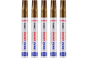 Gold Paint Markers, Set Of 5 Vibrant Metallic Pens For Writing On Multiple Surfaces