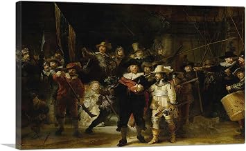 ARTCANVAS The Night Watch 1642 Canvas Art Print Stretched Framed Painting Picture Poster Giclee Wall Decor by Rembrandt van Rijn - 40" x 26" 1.50" Deep