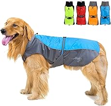 Zunea Impermeabili per Cani Taglia Media e Grande Leggero Riflettente Giacca di Sicurezza Impermeabile Antivento Foderata in Rete Traspirante Vestiti Abbigliamento per Escursionismo Blu 7XL
