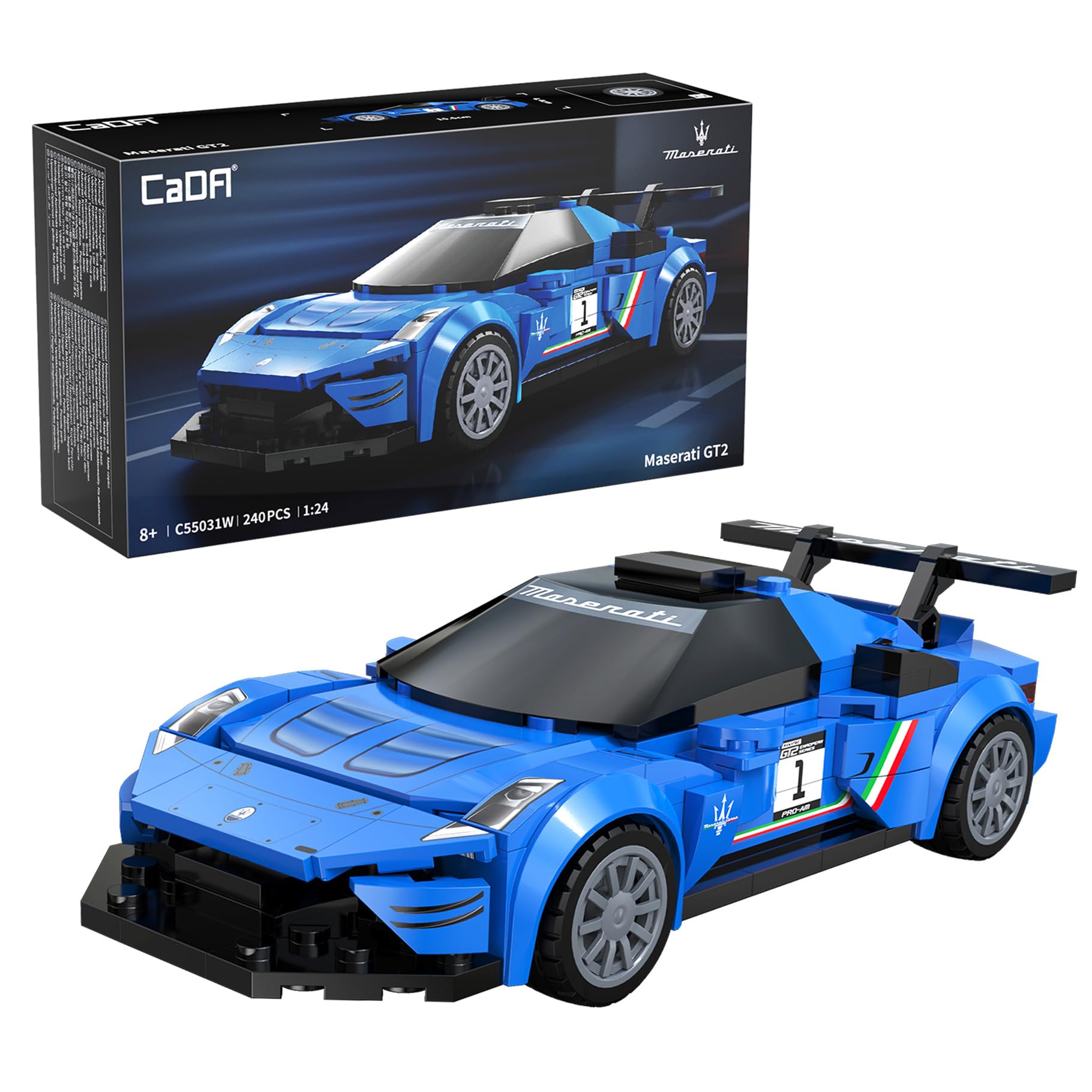 CaDA Maserati MC20 GT2 Racing Car - 240 Pieces - Self-Build Brick Building Block Model C55031W