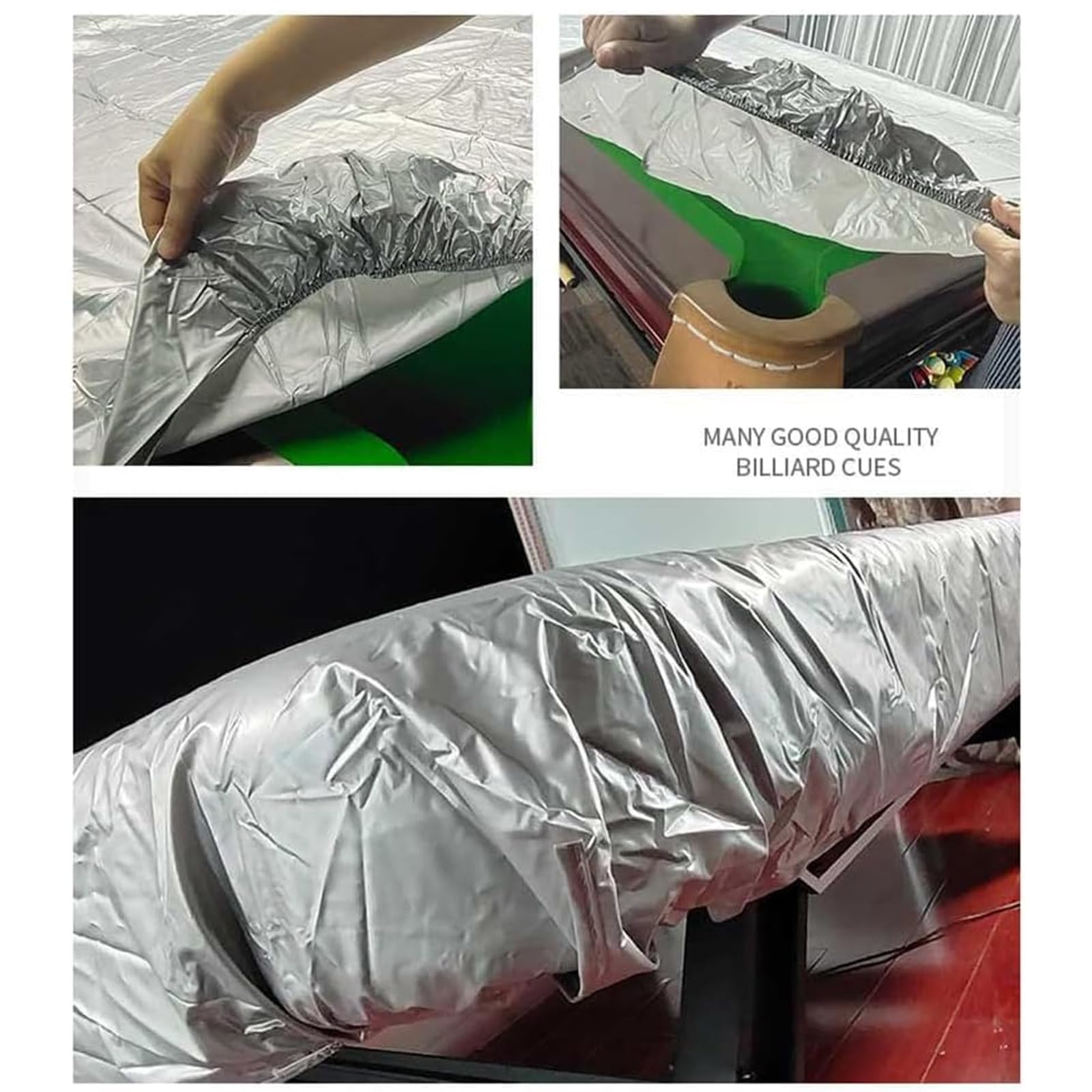 Verdickte Billardtisch-Abdeckung, Billard-Billardtisch-Abdeckung, Hardtop, mit Kordelzug, Billardtisch-Staubschutz, wasserdichte, staubdichte, feuchtigkeits- und Sonnenschutz-Snooker, 12ft