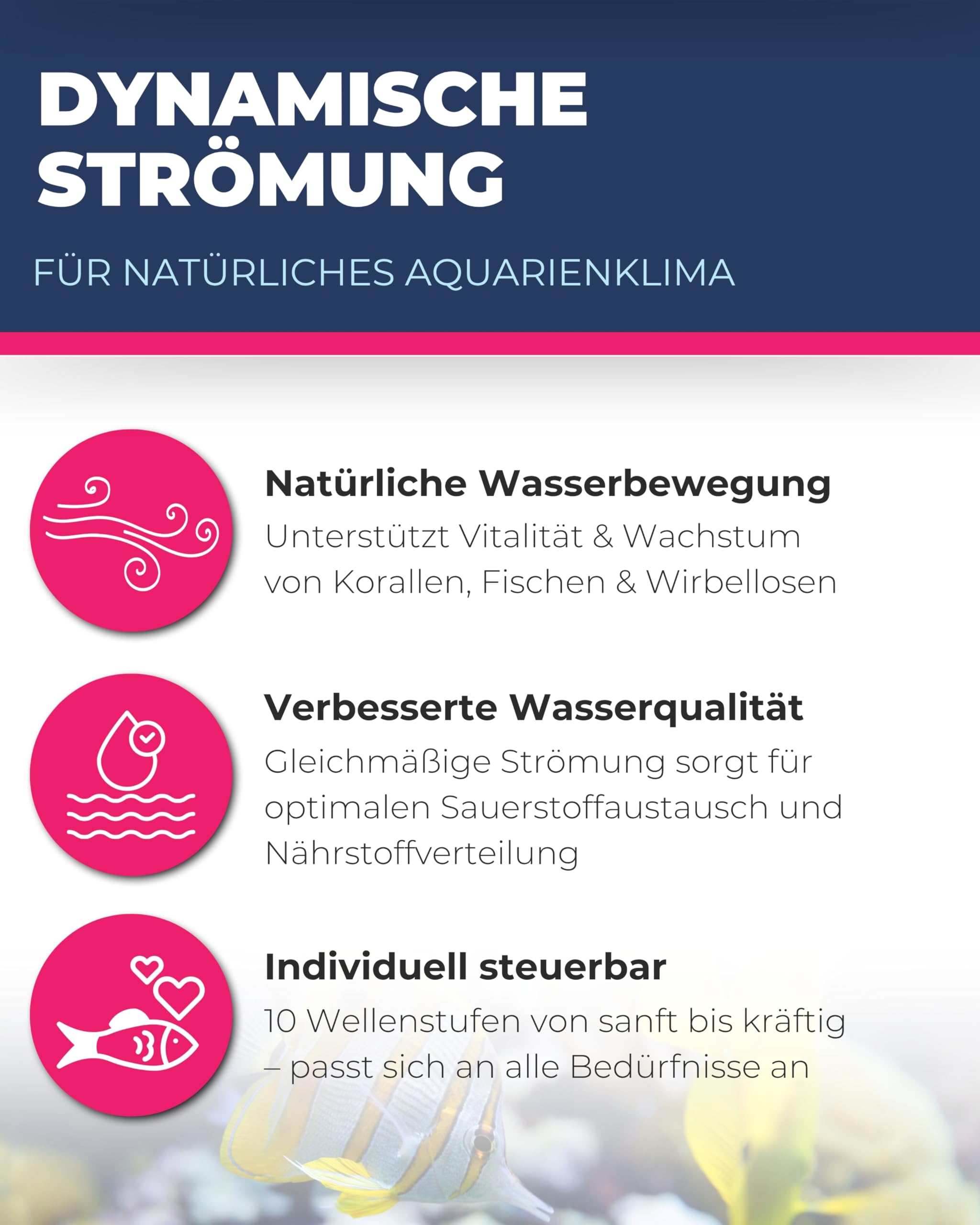 Dupla Marin Silent Nano Waver 1.500 I Strömungspumpe mit 1.500 l/h Durchfluss I Leise & leistungsstarke Aquarium Pumpe für Meerwasser & Süßwasser I Natürliche Wasserbewegung