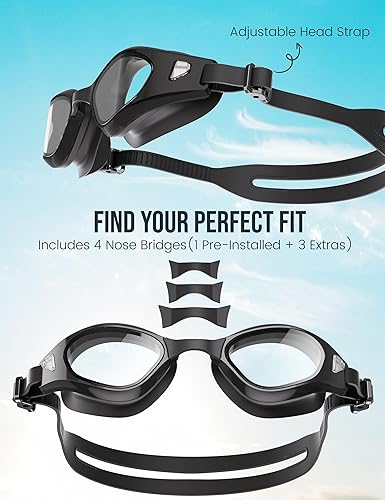 Miniatura 8 de Gafas de natación, sin fugas, gafas de natación para adultos con lentes resistentes a la niebla, bloqueo UV para hombres, mujeres y jóvenes