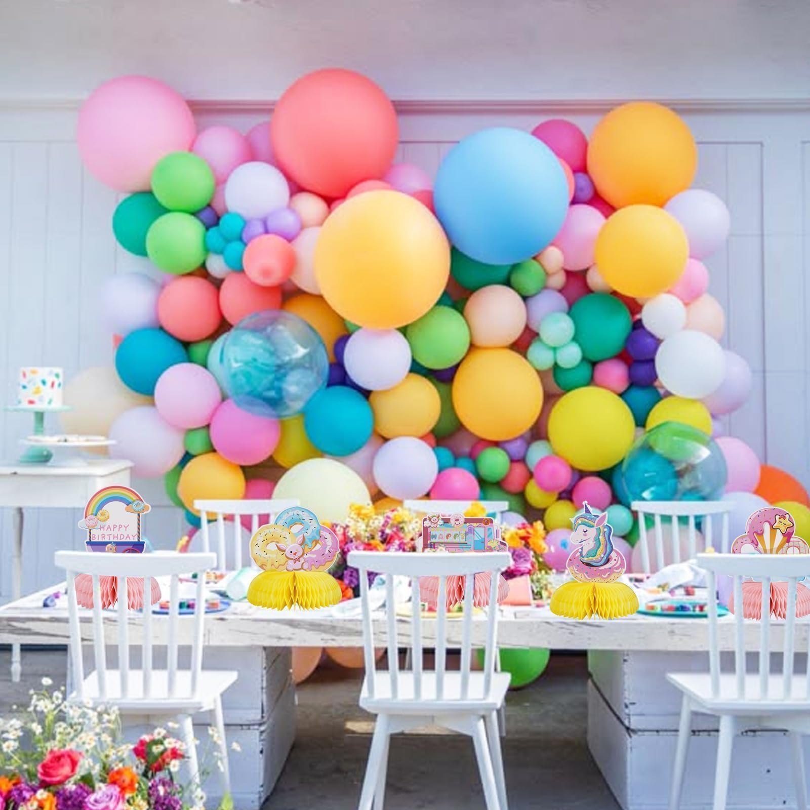 9 Decorazioni Da Tavolo A Nido D'Ape Per Feste Compleanno | Ciambelle, Arcobaleni E Unicorni, Colorate E Facili Da Montare