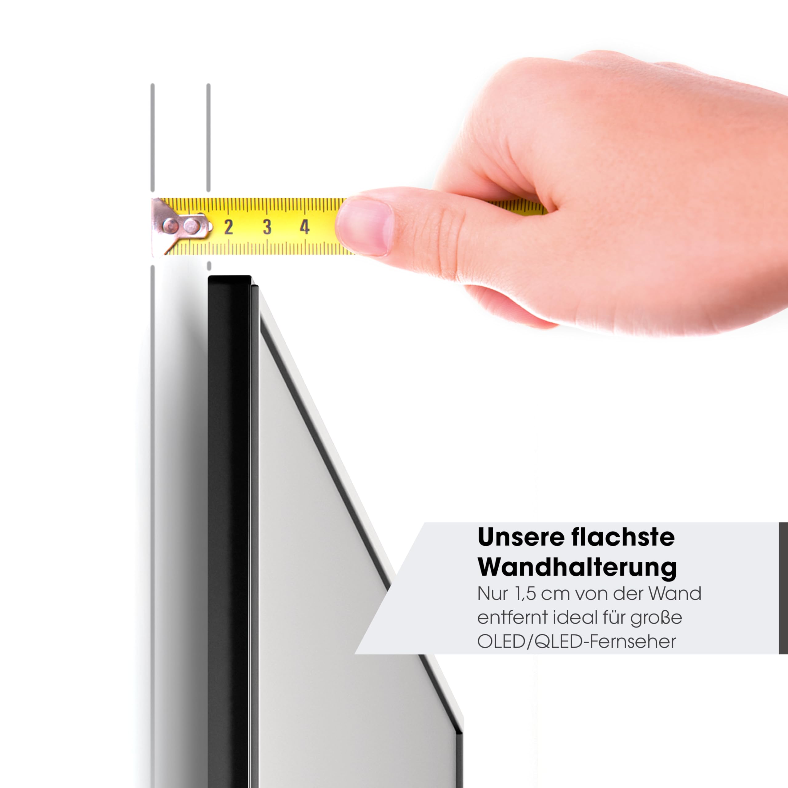 Vogel's TVM 5407 Ultraflache Feste TV-Wandhalterung fur 32-77 Zoll TVs | Nur 1,5 cm Wandabstand, 75 kg Tragkraft, TÜV-geprüft, Bis VESA 400x400, Sicheres ClickLoc-Einrastsystem, Inkl. Fischer-Dübel
