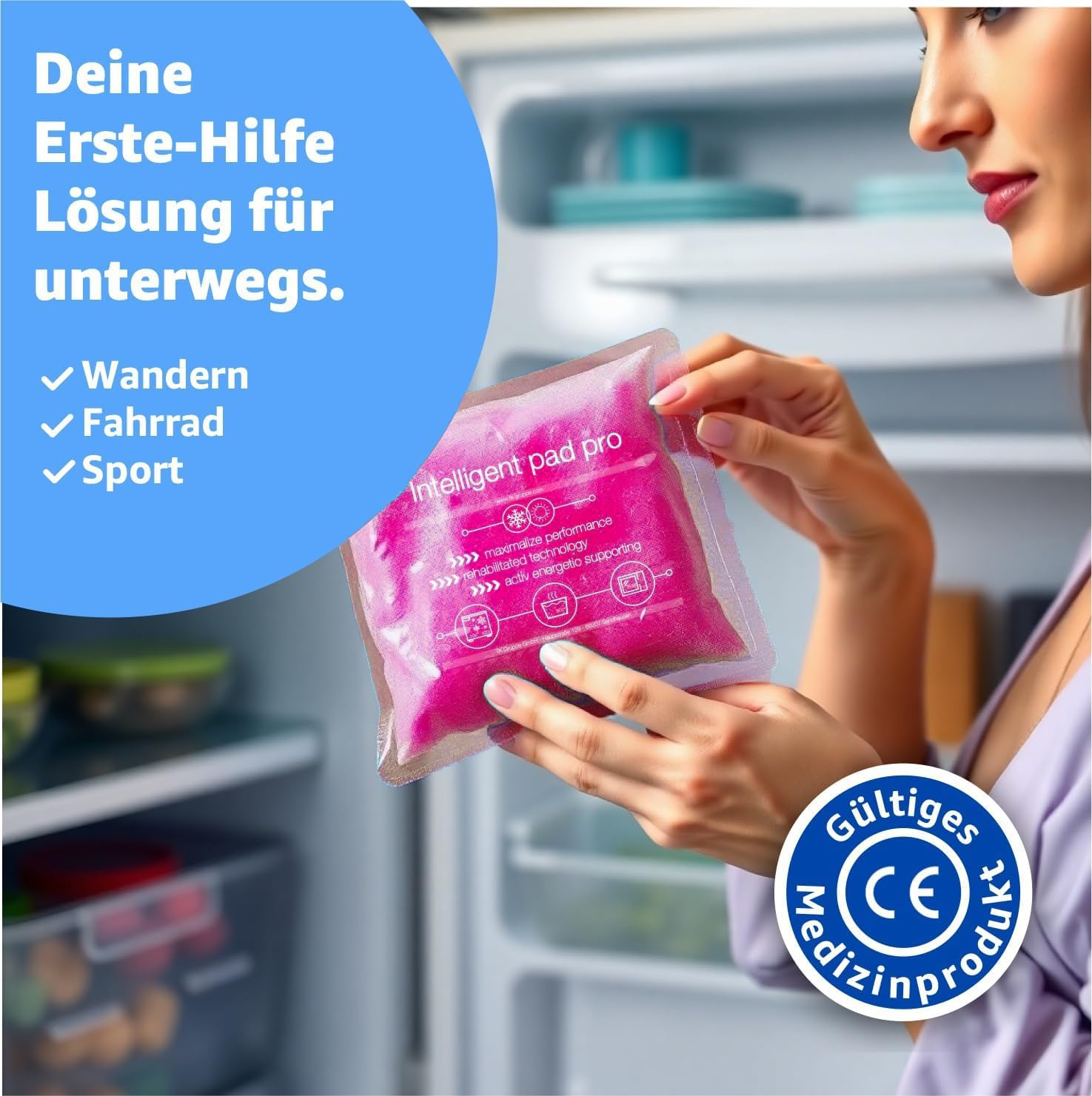 TK Gruppe Timo Kingler Set de almohadillas refrigerantes - MADE IN GERMANY - compresas de gel frío, pequeña & grande almohadilla térmica & cold packs - almohadilla refrigerante (2x Rosa - 29x12 cm)