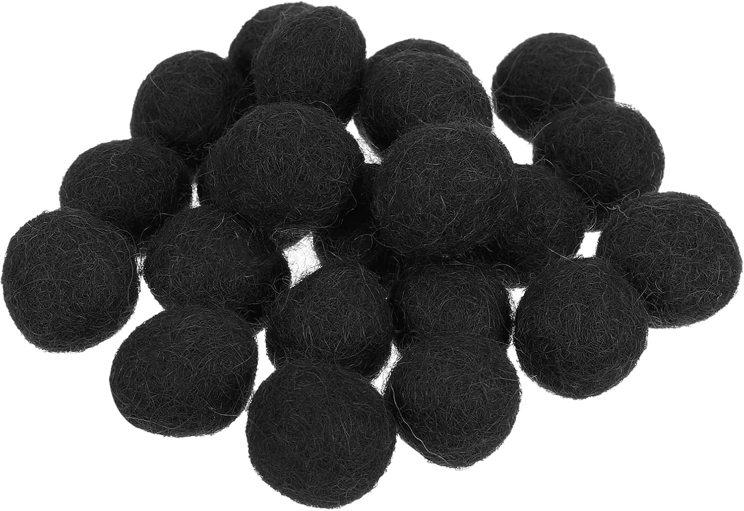PATIKIL Wool Felt Balls Beads Wool Felting Pom 1.5cm 15mm Black for Home Decor DIY Crafts Handcrafts Project Pack of 20