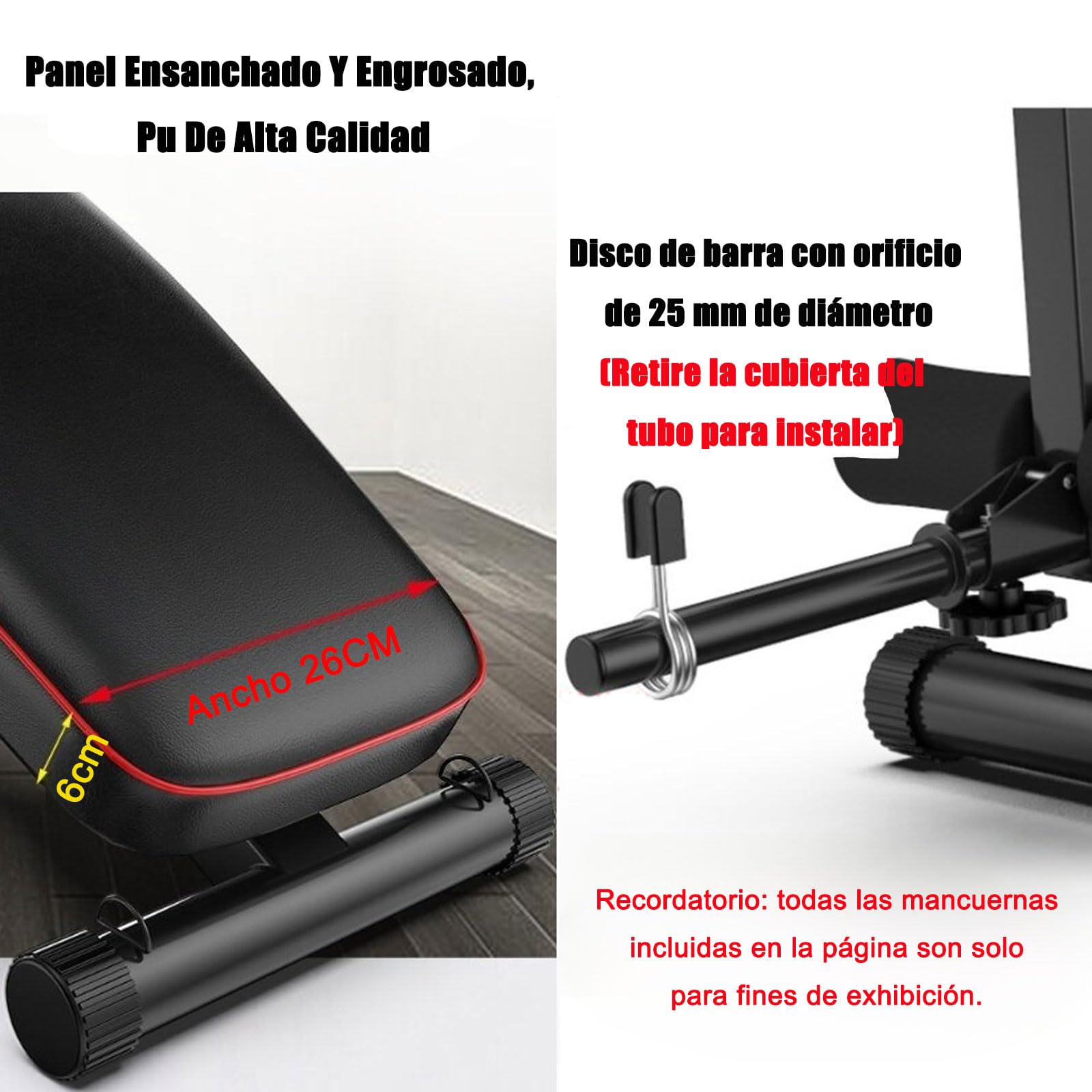 Banco de Pesas, Banco de Musculacion, Banco Abdominales, Entrenamiento de Cuerpo Completo Inclinación Declinación Elevación Plana, Press de Banco para GimnasioBlack,48 * 162 * 111CM