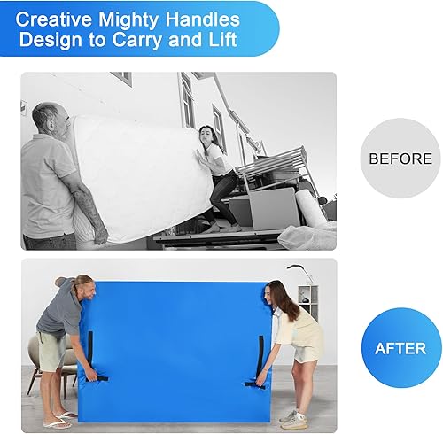 Miniatura 3 de Bolsa de almacenamiento de colchón King para mudanza y almacenamiento, bolsa de colchón para mudanza con asas, reutilizable, resistente, bolsa de