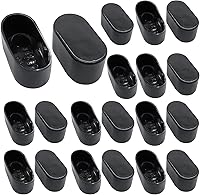 Vista 1 de Bivethoi 20 protectores ovalados para patas de muebles de 2 x 1.1 pulgadas, almohadillas de goma negras para patas de silla, tapas de patas negras