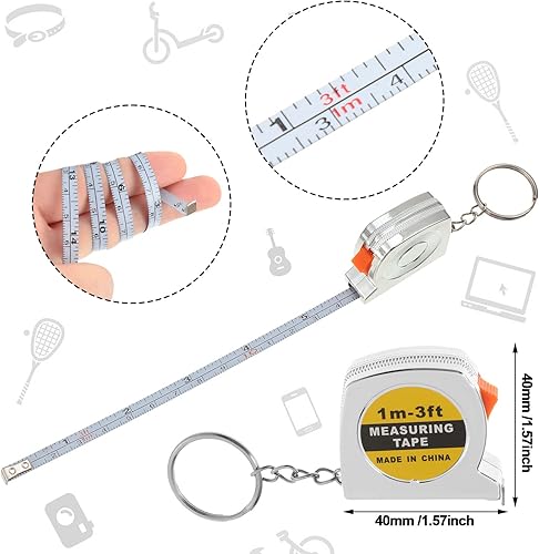 Miniatura 8 de Jutom Juego de 120 llaveros con mini destornillador, cinta métrica, regalos a granel retráctiles para adultos y hombres, herramienta de Navidad,