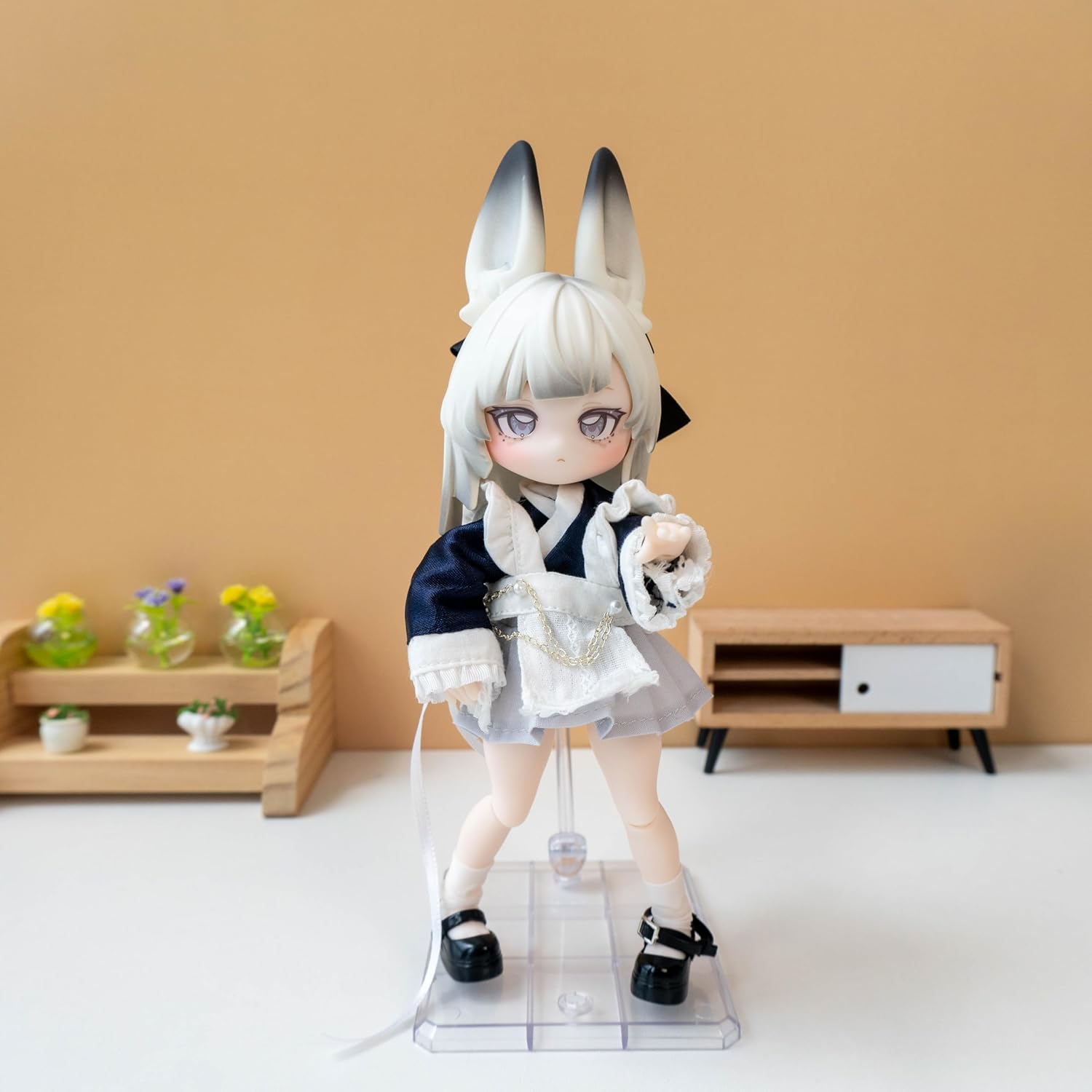 CALEMBOU BJD Blind Box, Jumping Moon Time Rabbits Series 16cm Ball Jointed Doll, Cute Dress Up Doll with Joints, Collection Action Figure Toys, Gift for Girls Boys (Jumping Moon Time-1pc)