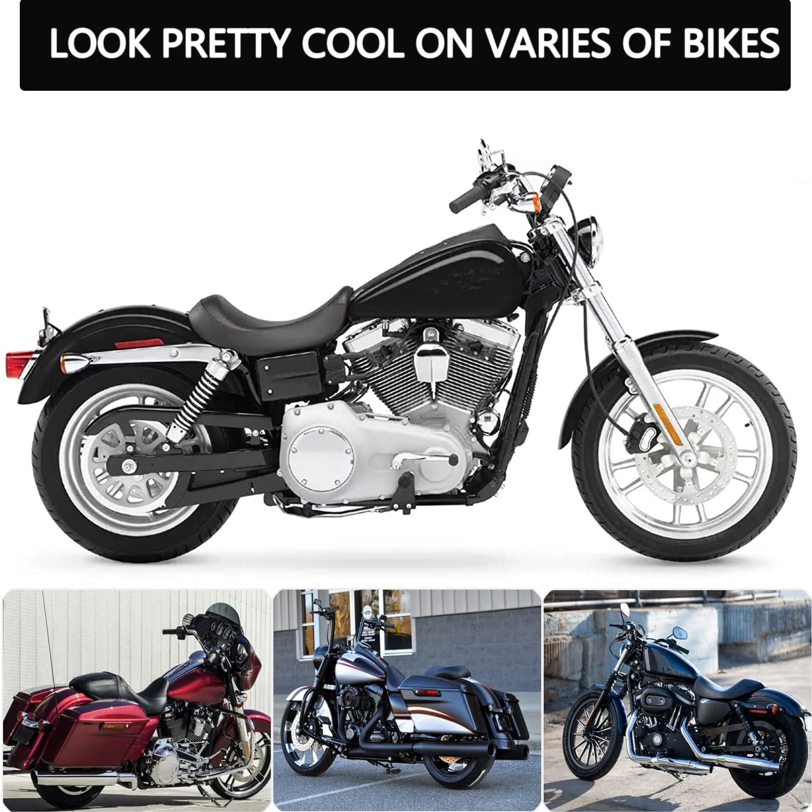 2 PIÈCES Vis de siège de pare-boue moleté en acier inoxydable filetage 1/4"-20 compatible avec Harley Sportster Touring Softail Dyna CVO Electra Glide Street Glide 1996-2020 - Blue Flame Middle Finger