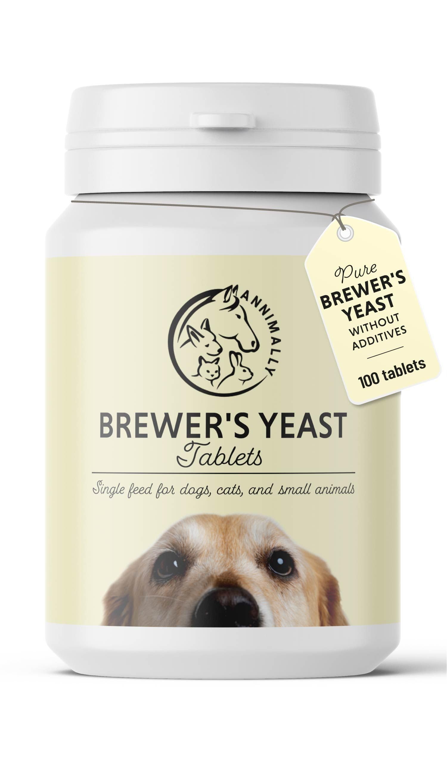Brewers Yeast for Dogs, 100% Pure Brewers Yeast Tablets (100 Tablets), Supports Shiny Coat, Healthy Skin & Reduces Shedding