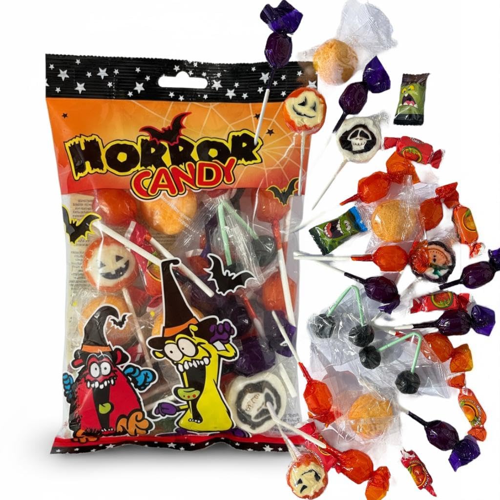 OYOY | 12x 450g Halloween Horror Süßigkeiten Mix | Große Vorratspackung Bonbons & Lollies einzeln verpackt | Perfekt für Halloween Deko Mitgebsel & Trick or Treat
