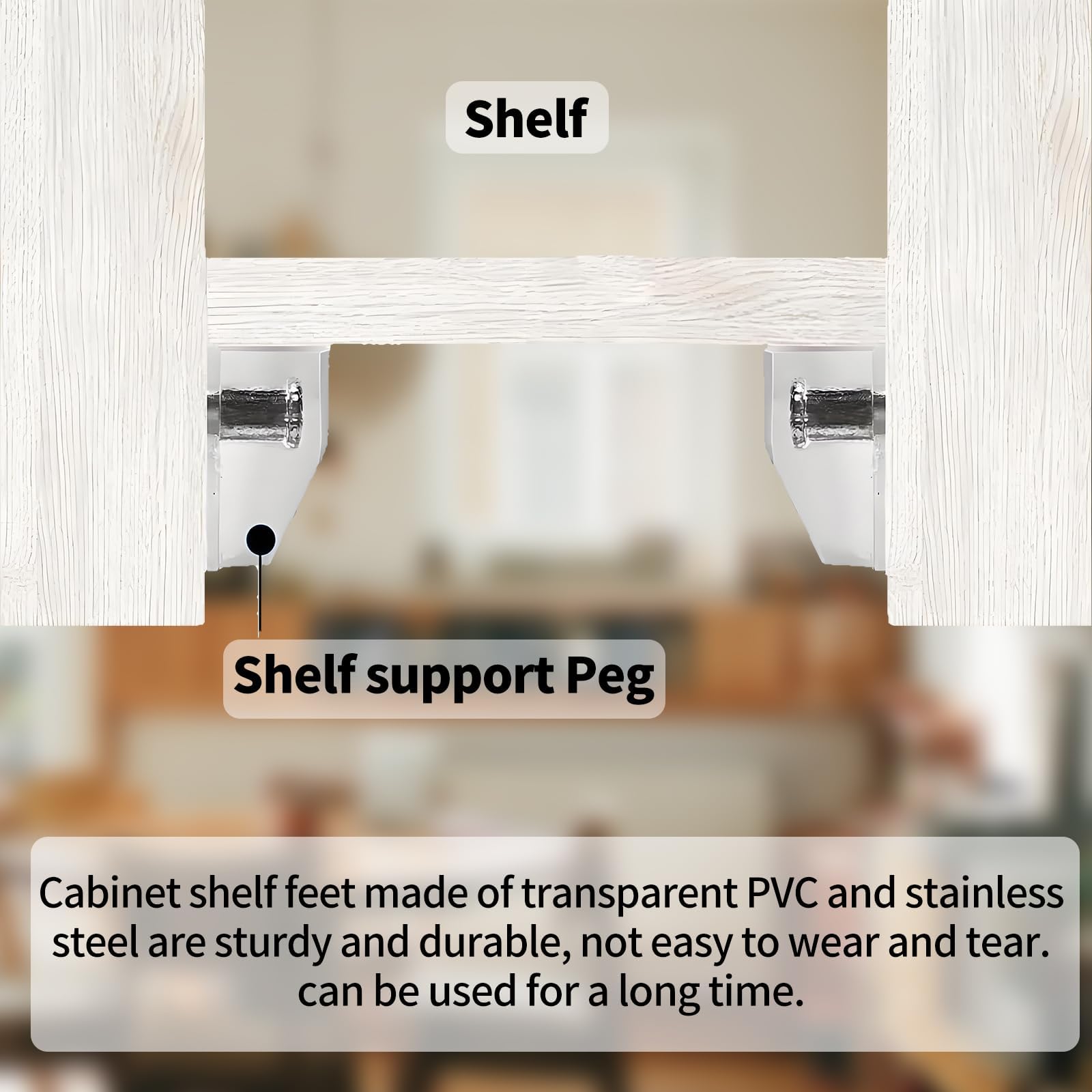 DEFIYEAR 120PCS Shelf Support Pegs, Clear Transparent Support Cabinet Shelf Pins - Image 4