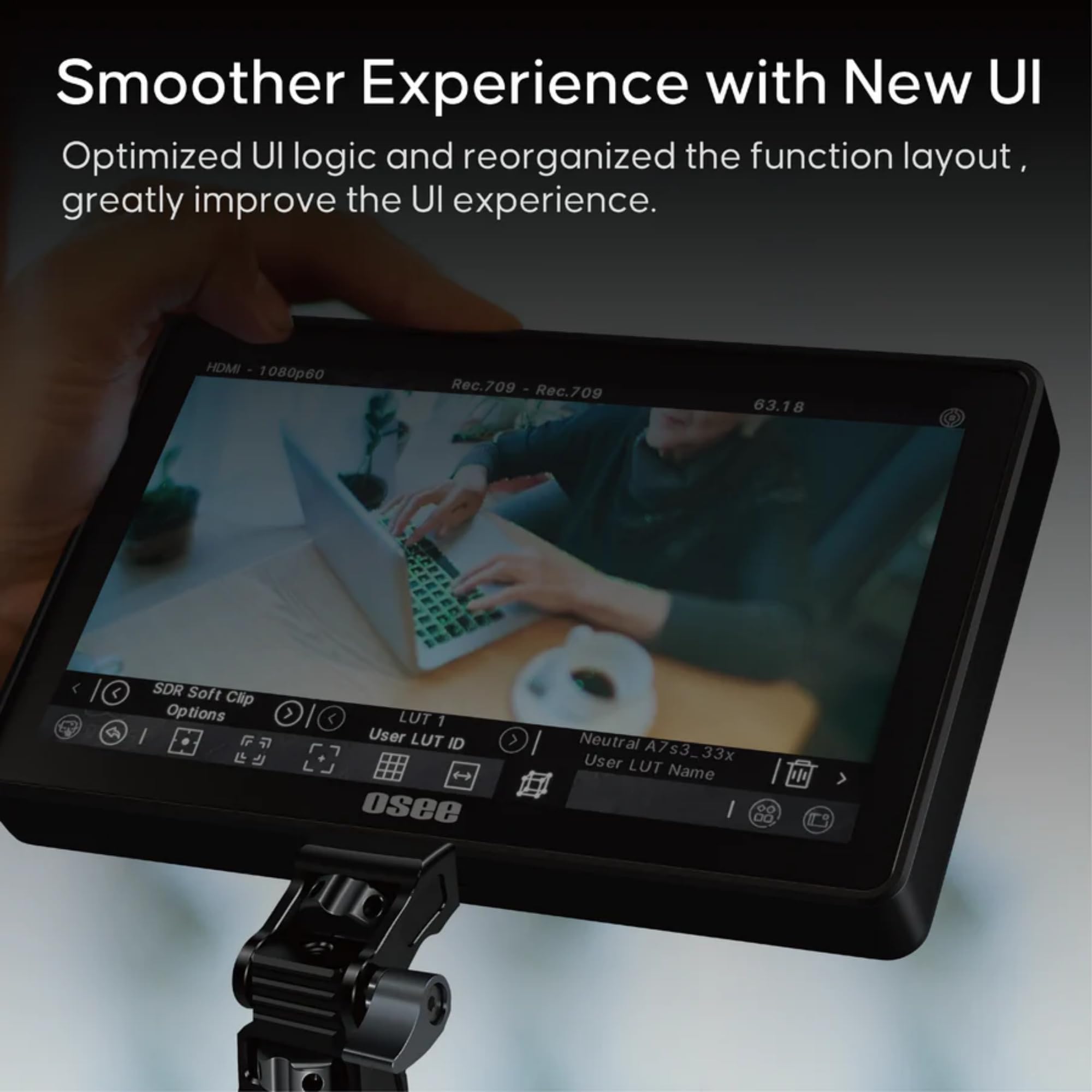 OSEE 4K 7インチモニター Osee G7 Pro 7 Inch 3000Nits HDR Camera Video Field Monitor,Full HD