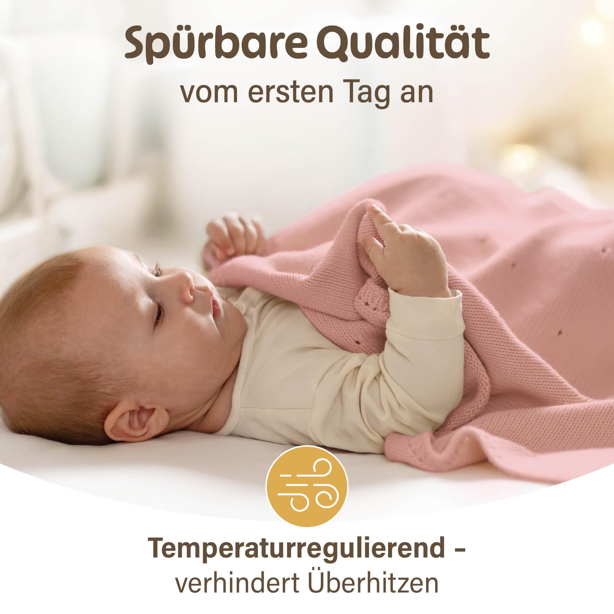 Merle Toys® Premium Babydecke Baumwolle, 100% Bio - GOTS & Oeko-TEX Zertifizierte Strickdecke, Baby Decke Neugeborenen, Kuscheldecke Baby, Blanket Newborn Cotton, Babydecke Bio Baumwolle, Rosa