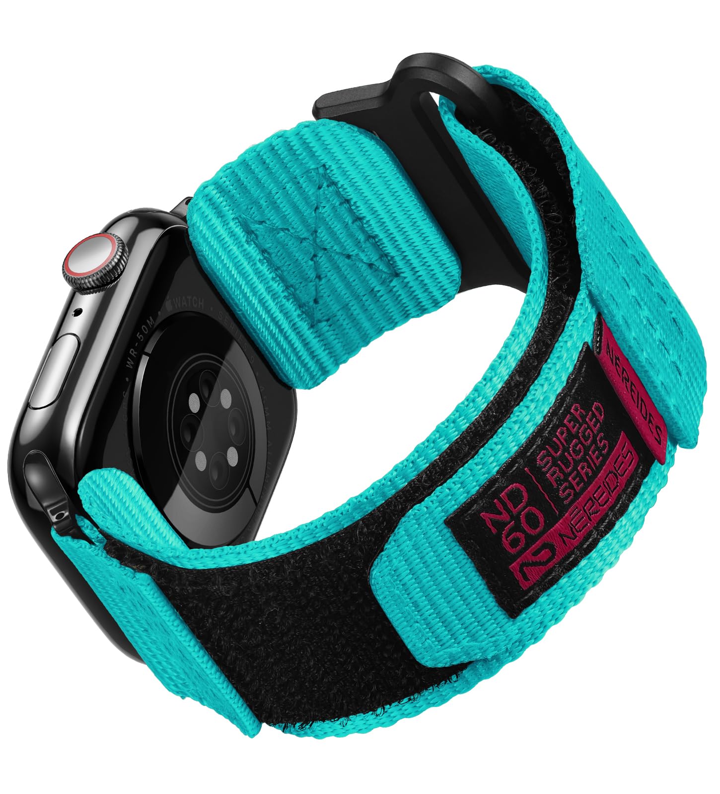 Nereides Compatible with Apple Watch Band Ultra 1/2, Nylon Sports Strap with Woven Design for 49mm (XL, Al Aqua)