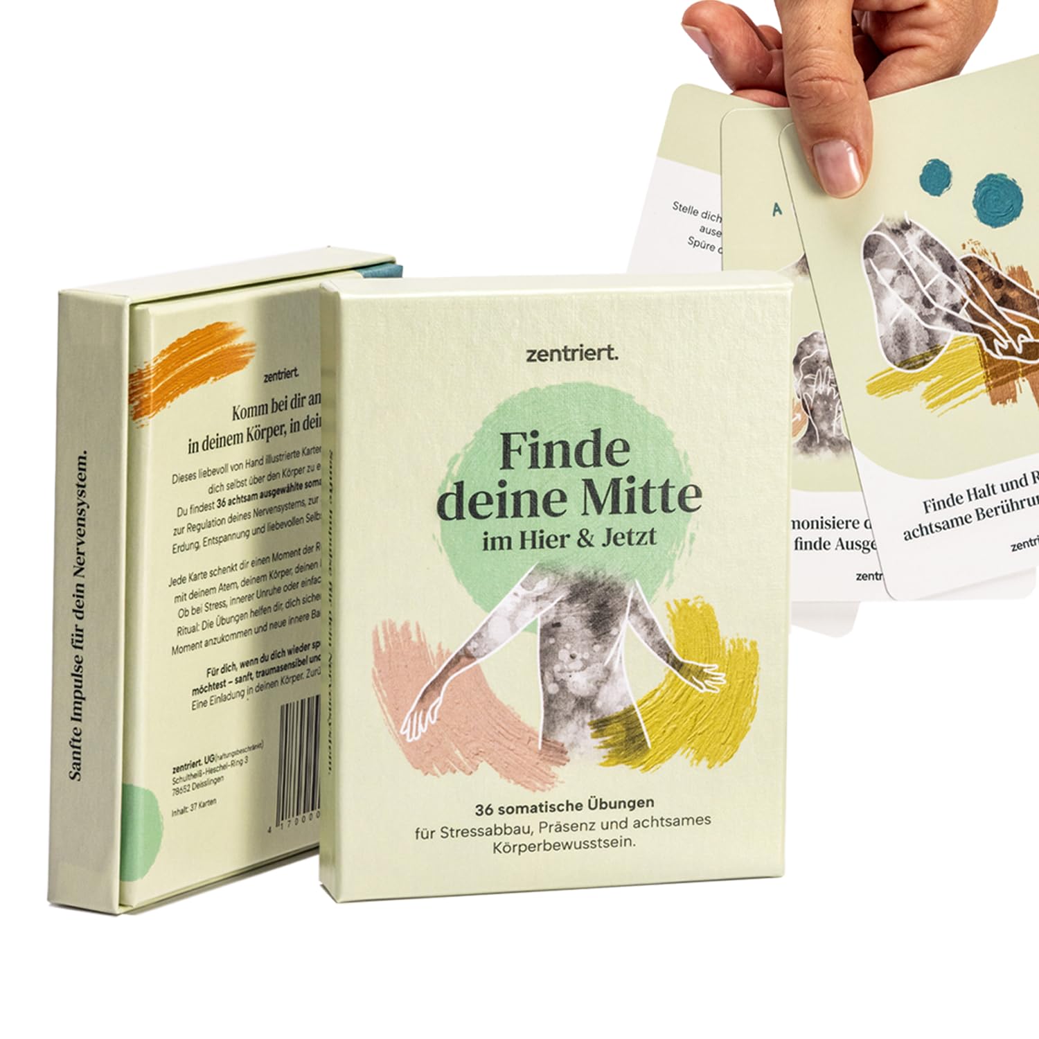 Achtsamkeitskarten Set – 36 Übungen für innere Ruhe, Entspannung & Achtsamkeit | Atemübungen, Körper, Nervensystemübungen & Breathwork