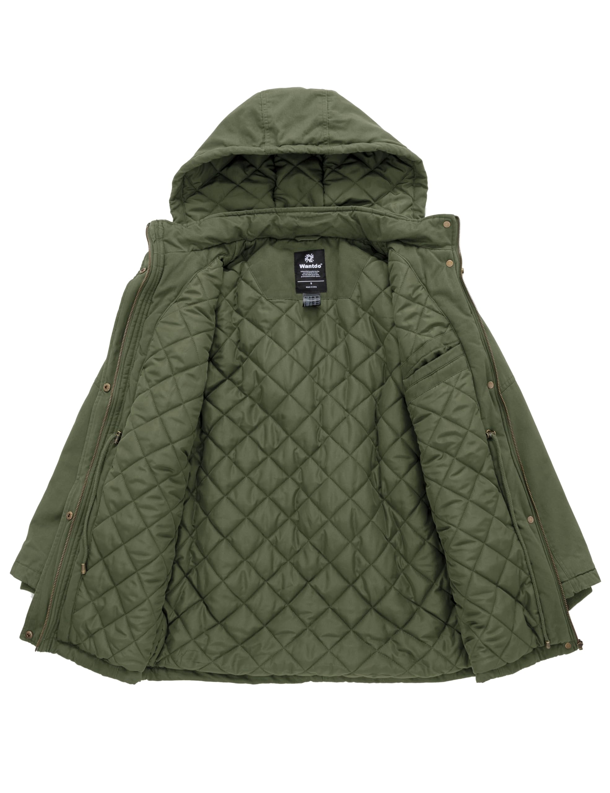 Wantdo Giacca con Cappuccio Rimovibile Cappotto Caldo Invernale da Esterno Parka con Fodera in Pile Giubbotto Antivento Donna