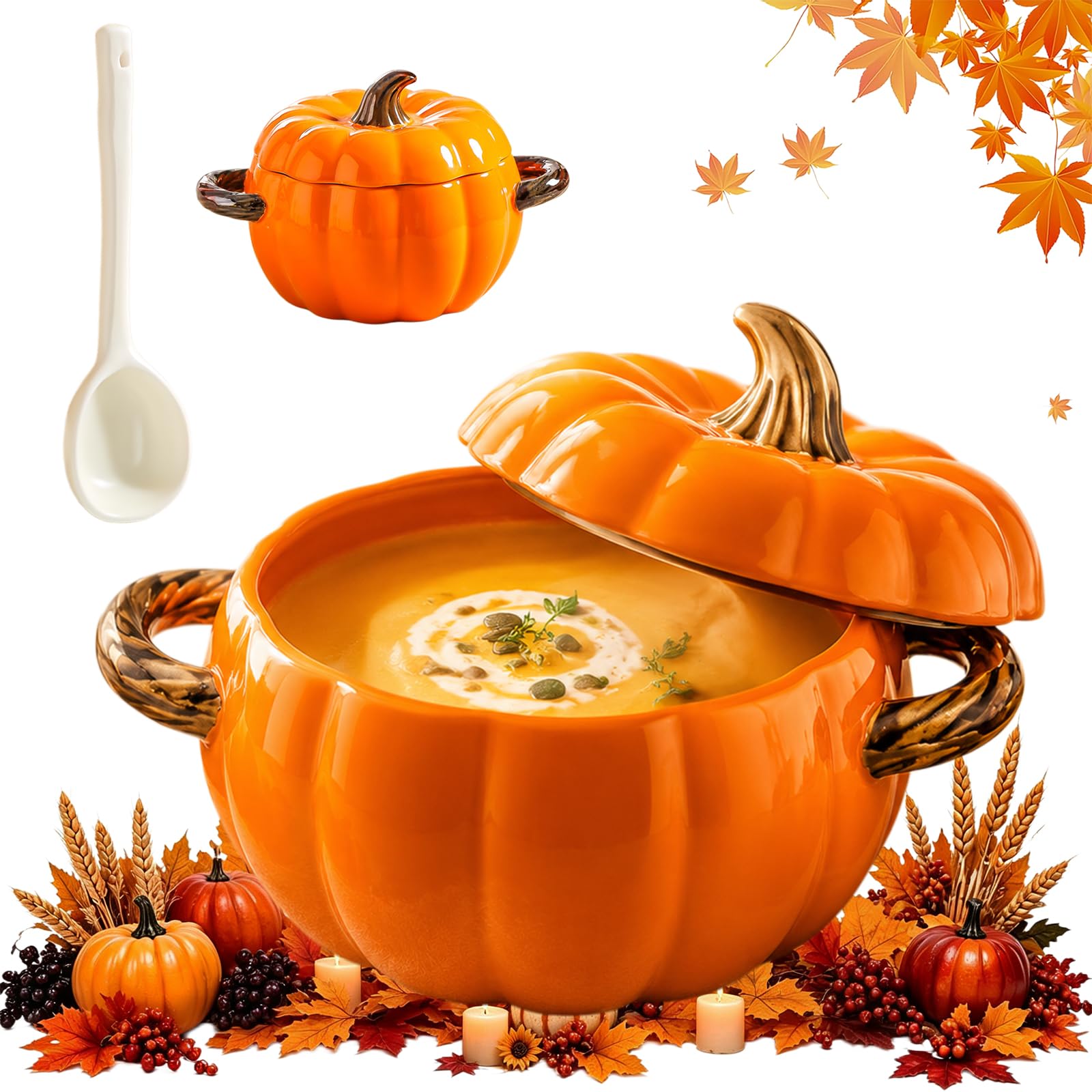 Cocotte Citrouille Marmite Citrouilles Casserole Forme Citrouille