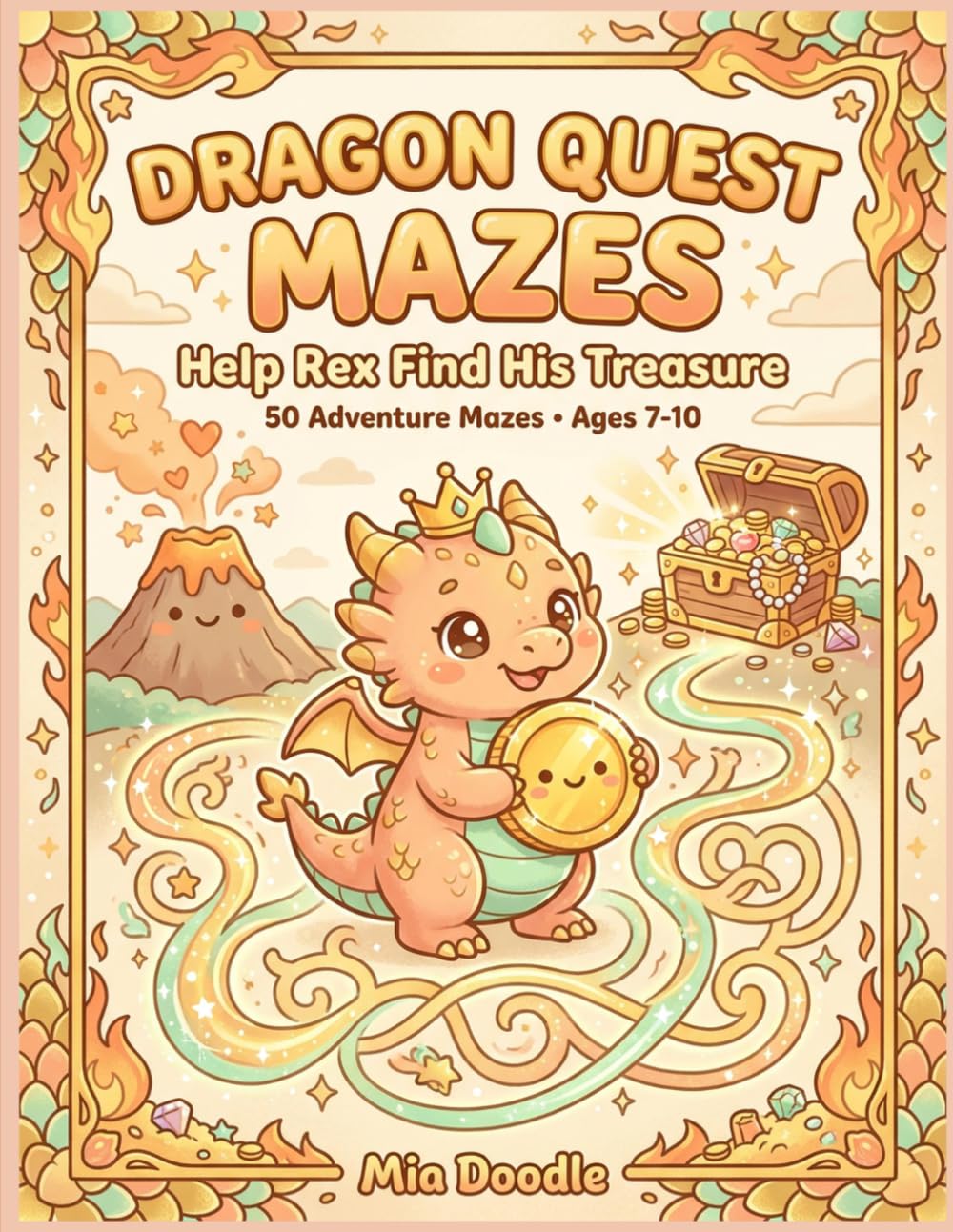 Dragon Quest Mazes: 50 Adventure Brain Games & Activity Book for Kids Ages 7-10