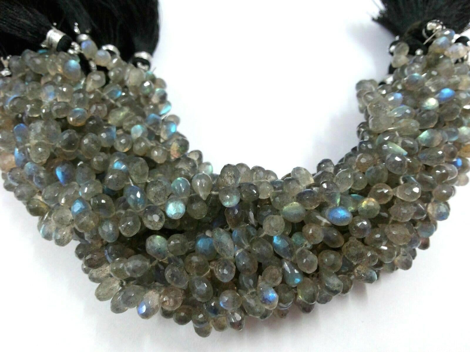 Perles labradorite naturelle perles facettées fabrication bijoux 7"</em>
