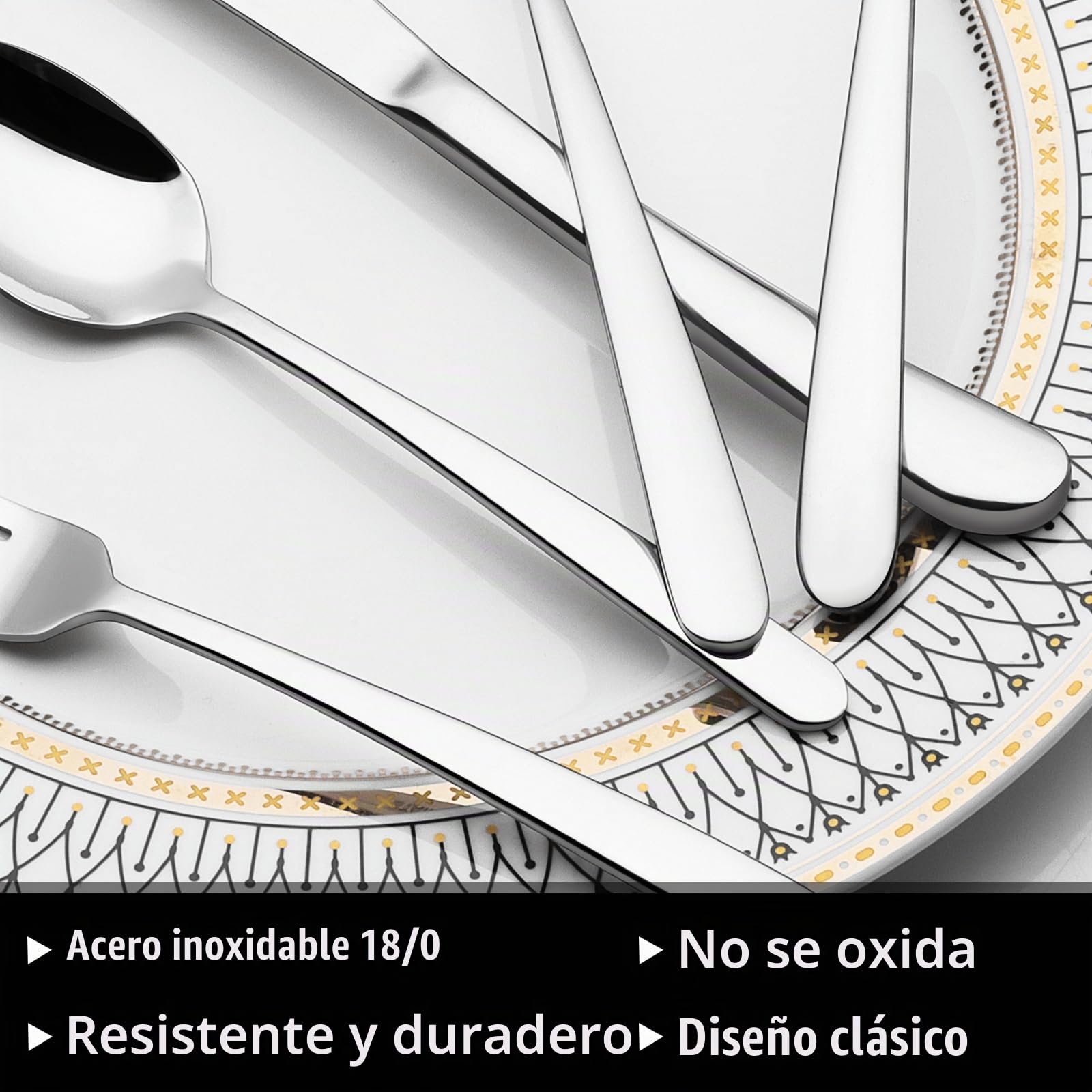 Juego de cubiertos de 49 piezas con organizador, cubiertos de acero inoxidable resistentes para 8, juegos de cubiertos con cuchillos de carne, inoxidables, pulidos con espejo, aptos para lavavajillas