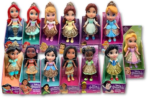 Miniatura 6 de Amarina Empaquetado en caja transparente para regalo Disney Princess Mini muñeca 3.5 posable a elegir entre los 11 personajes de princesa de estilo