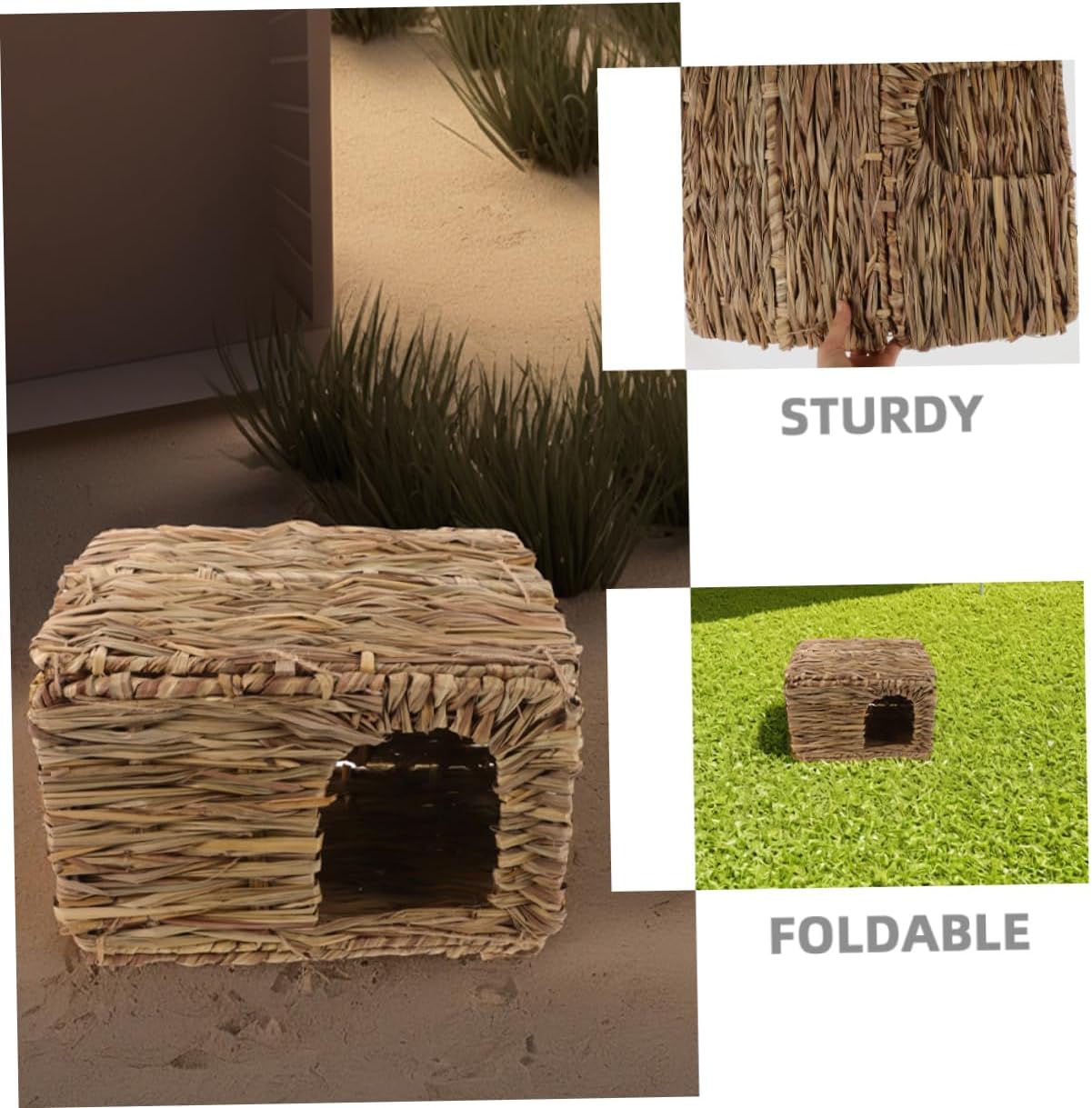 BESPORTBLE Bunny Things for Cage 2pcs Guinea Pig Hideout Grass Rabbit House Chinchilla Cage Accessory Pet Hideaway
