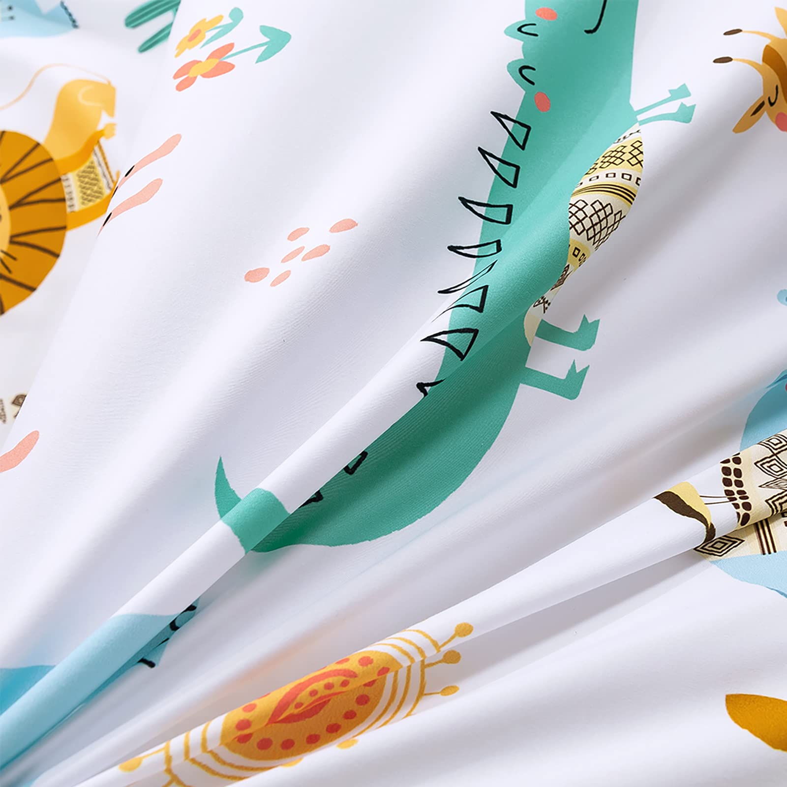 Aventura Safari Funda Nordica Animales de Selva Ropa Microfibra Juego de Cama 135x200 cm y 2 Funda de Almohada 50x75 cm Juveniles Niña Fundas Nordicas Edredon Cama 80/90 Infantil