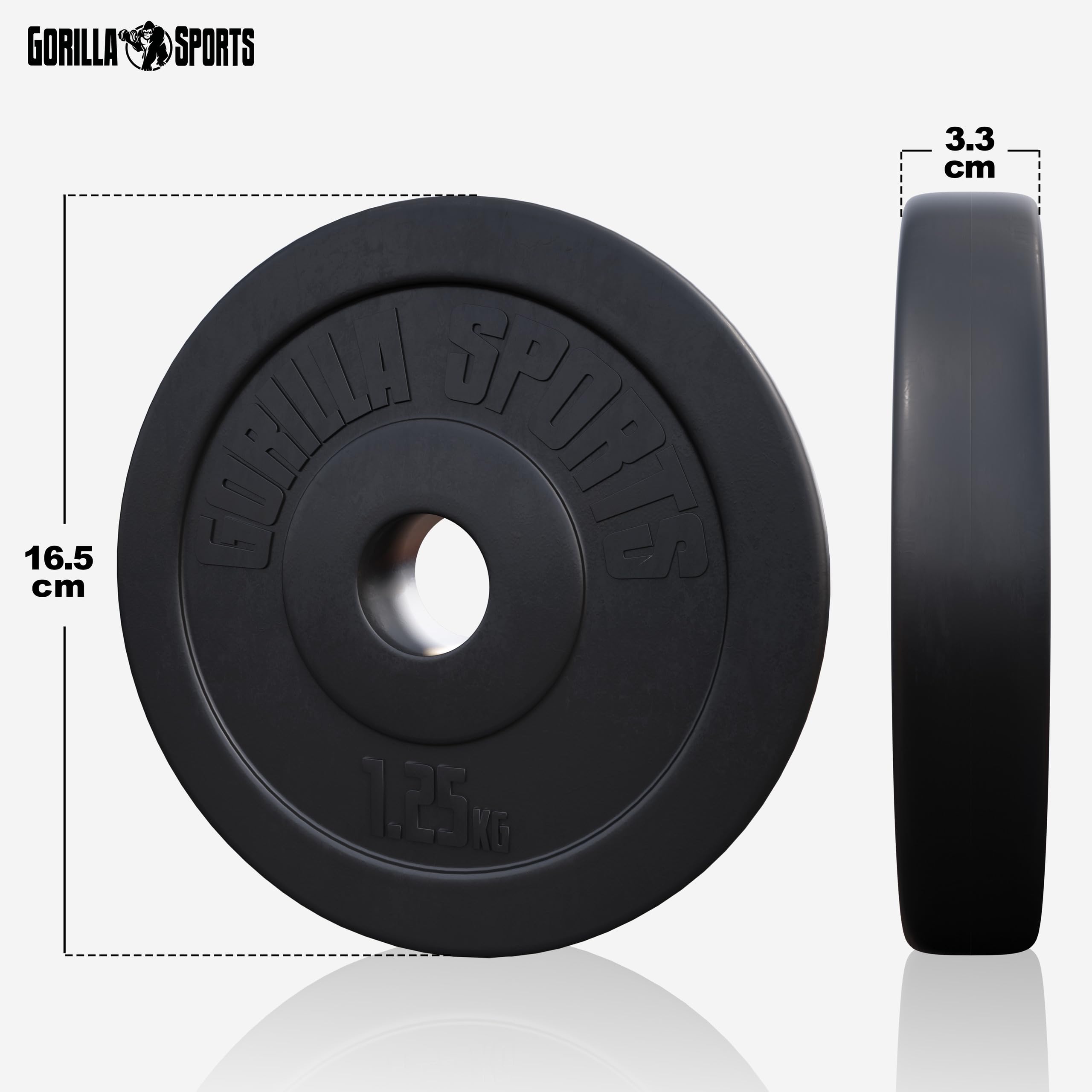 Gorilla Sports® Set Bilanciere e Dischi - 60kg, 100kg o 130kg, Ø 30 mm, Barra 170cm, con Chiusure, Zigrinato, Antiscivolo, Acciaio Cromato - Manubri, Palestra, Allenamento, Sollevamento Pesi, Fitness