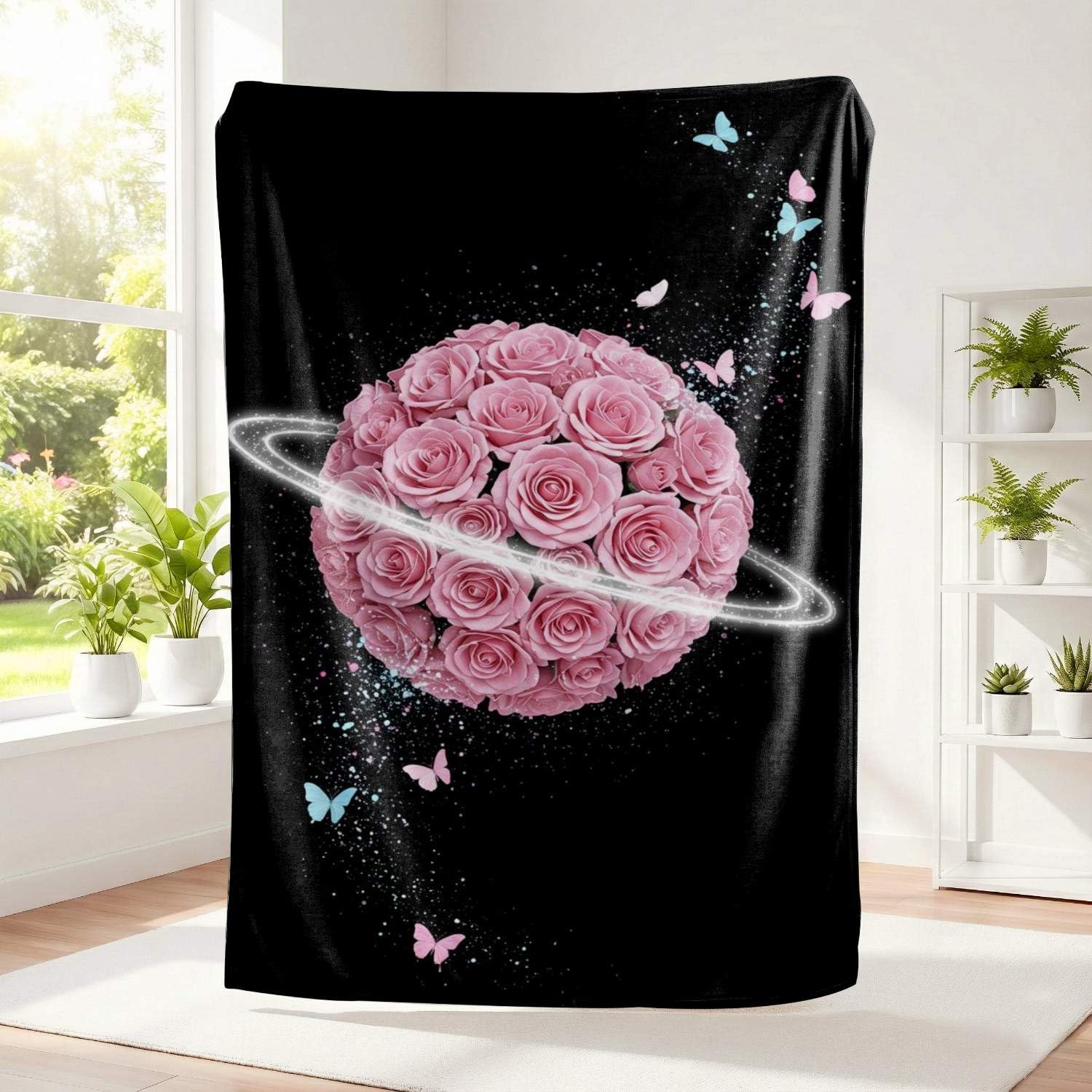 Couverture planète pastel flanelle adulte plaid lit canapé