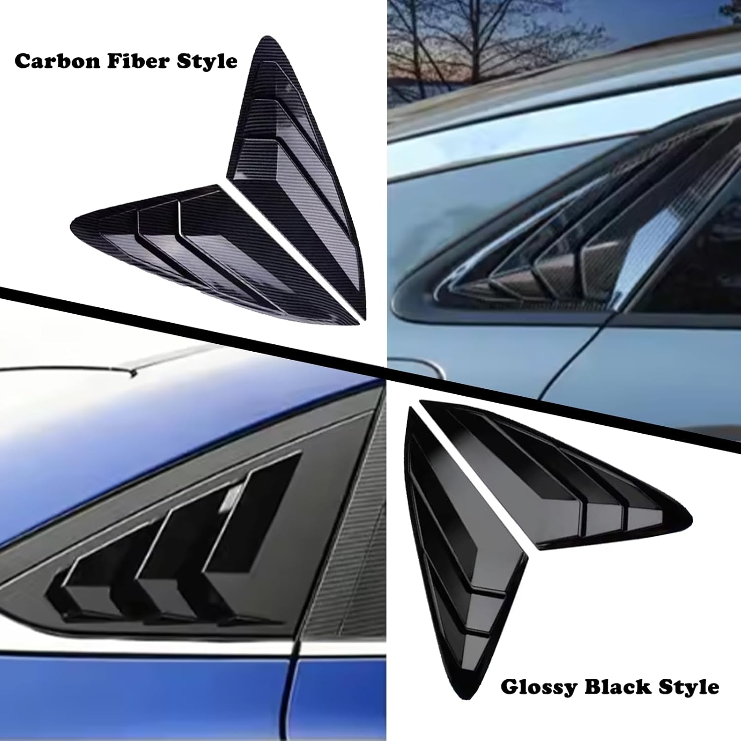 Rear Side Window Louvers Compatible with K5 Gt and Gt Series 2021 2022 2023 2024 2025 Sport Decoration Accessories Air Vent Scoop Louver Window Scoop Louver Cover Carbon Black