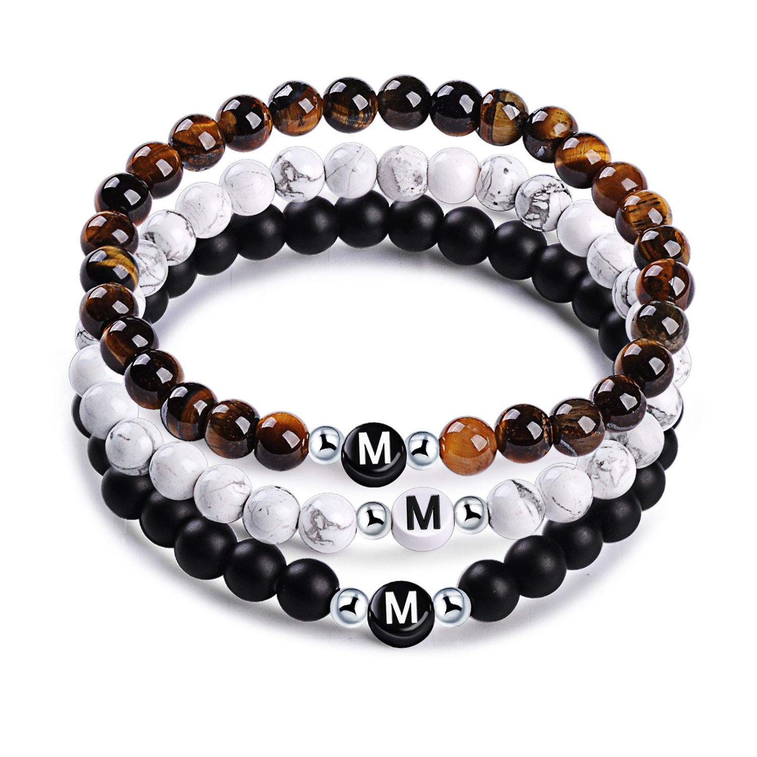 Unendlich U – Set di 2 bracciali per l'amicizia da uomo e