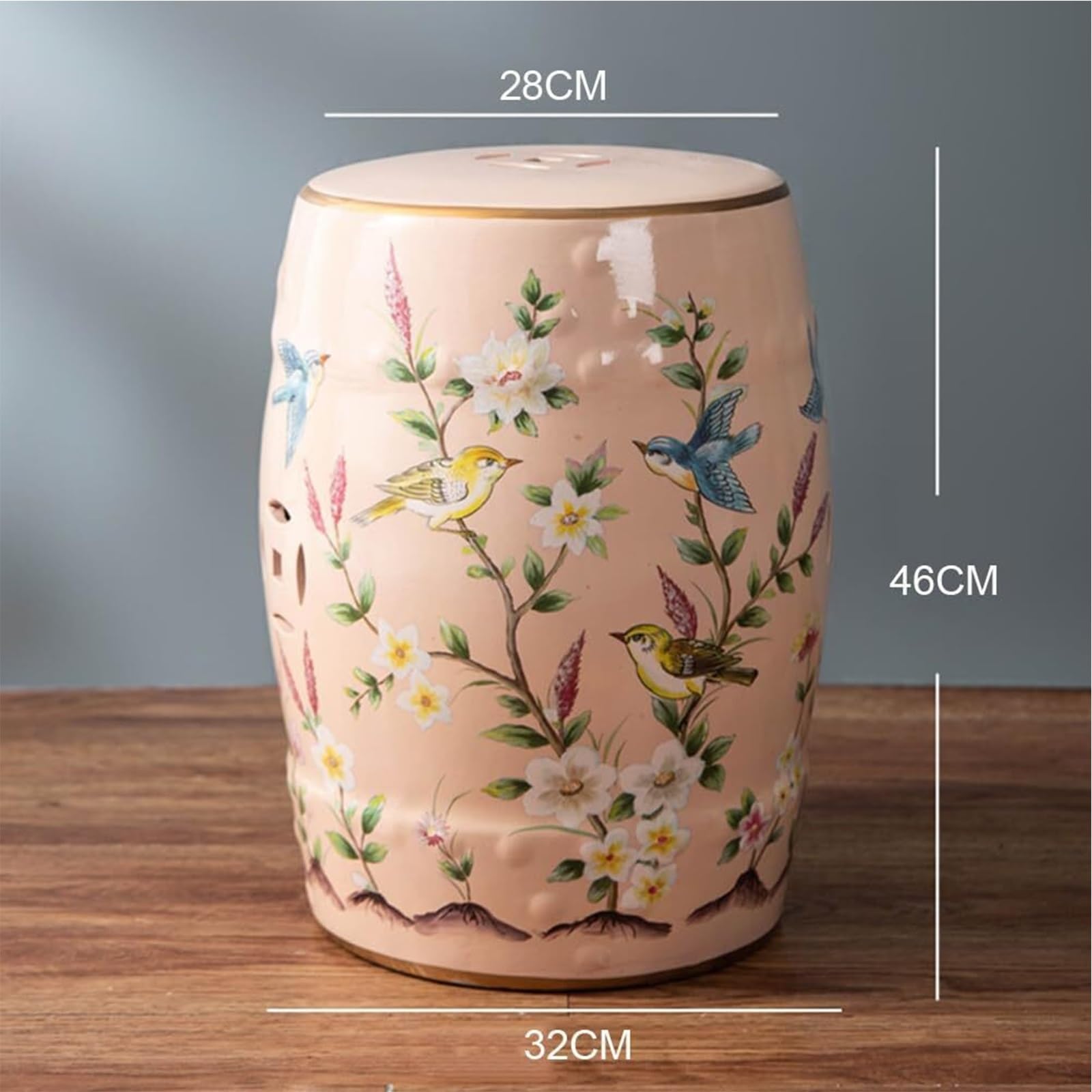 Ręcznie robiony ceramiczny stołek bębnowy, wydrążone malowane rzemiosło, dekoracyjny stołek w stylu chińskim do ogrodu, sypialni, na taras, podwórko